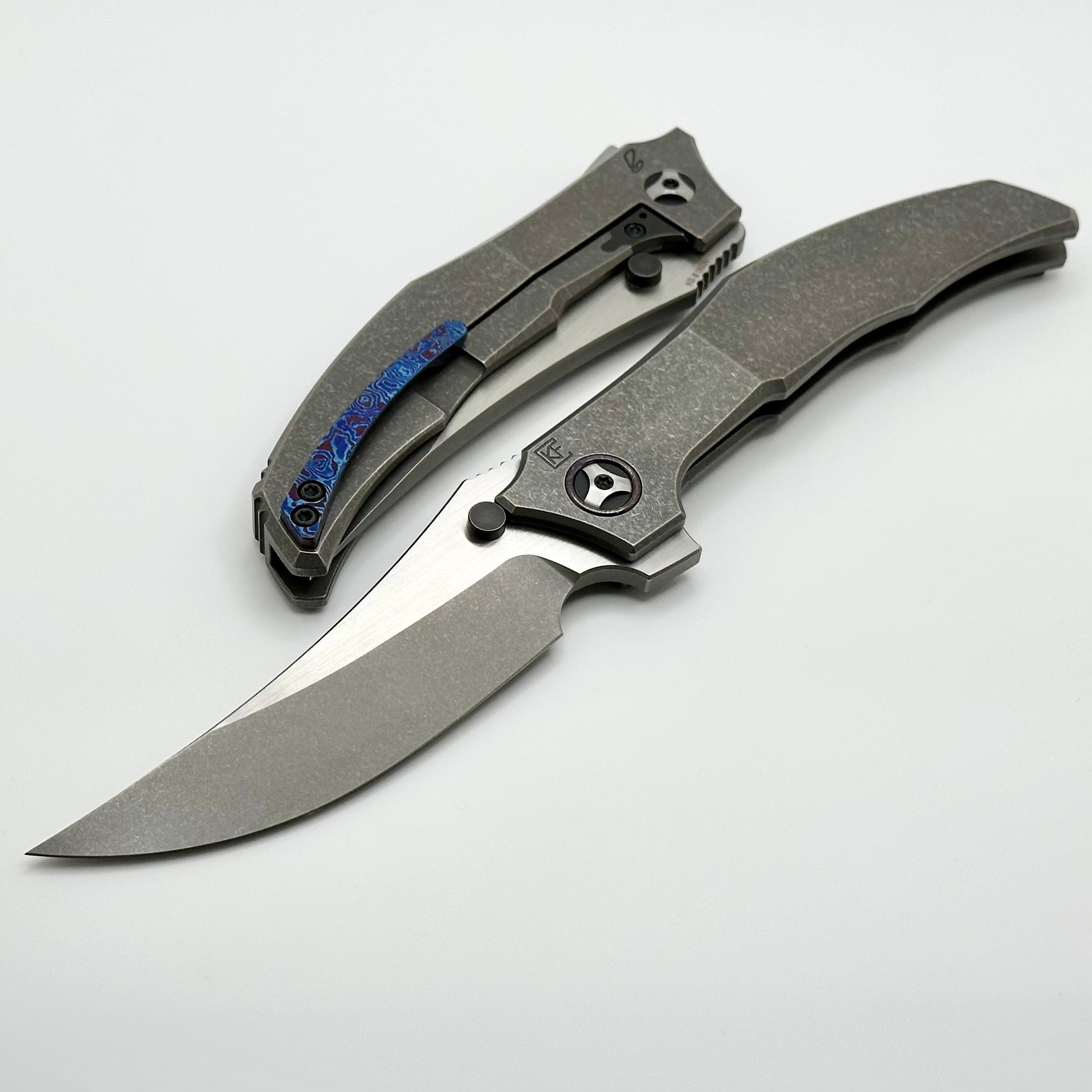 Premium Titanium Persian Folding Knife by Custom Knife Factory & Peter Rassenti