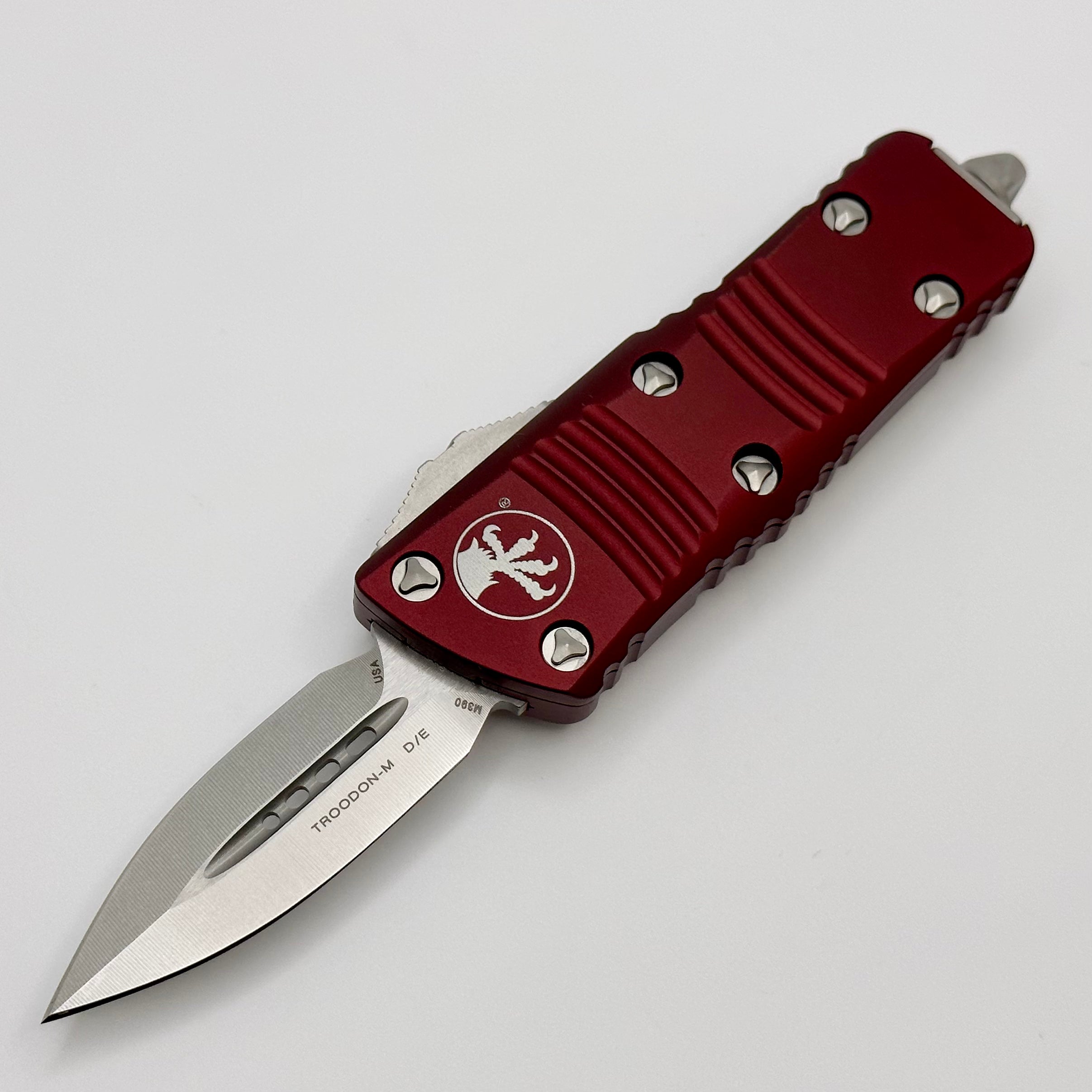 Premium Microtech Mini Troodon D/E Stonewash & Merlot – Ultimate Everyday Carry