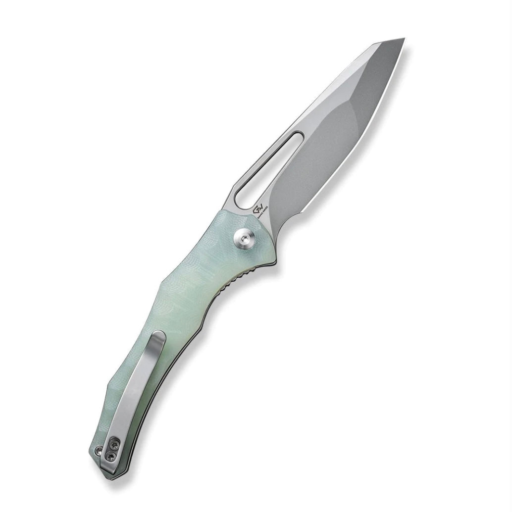 Civivi Spiny Dogfish Premium Folding Knife - Natural Jade G-10 & Stonewash Blade