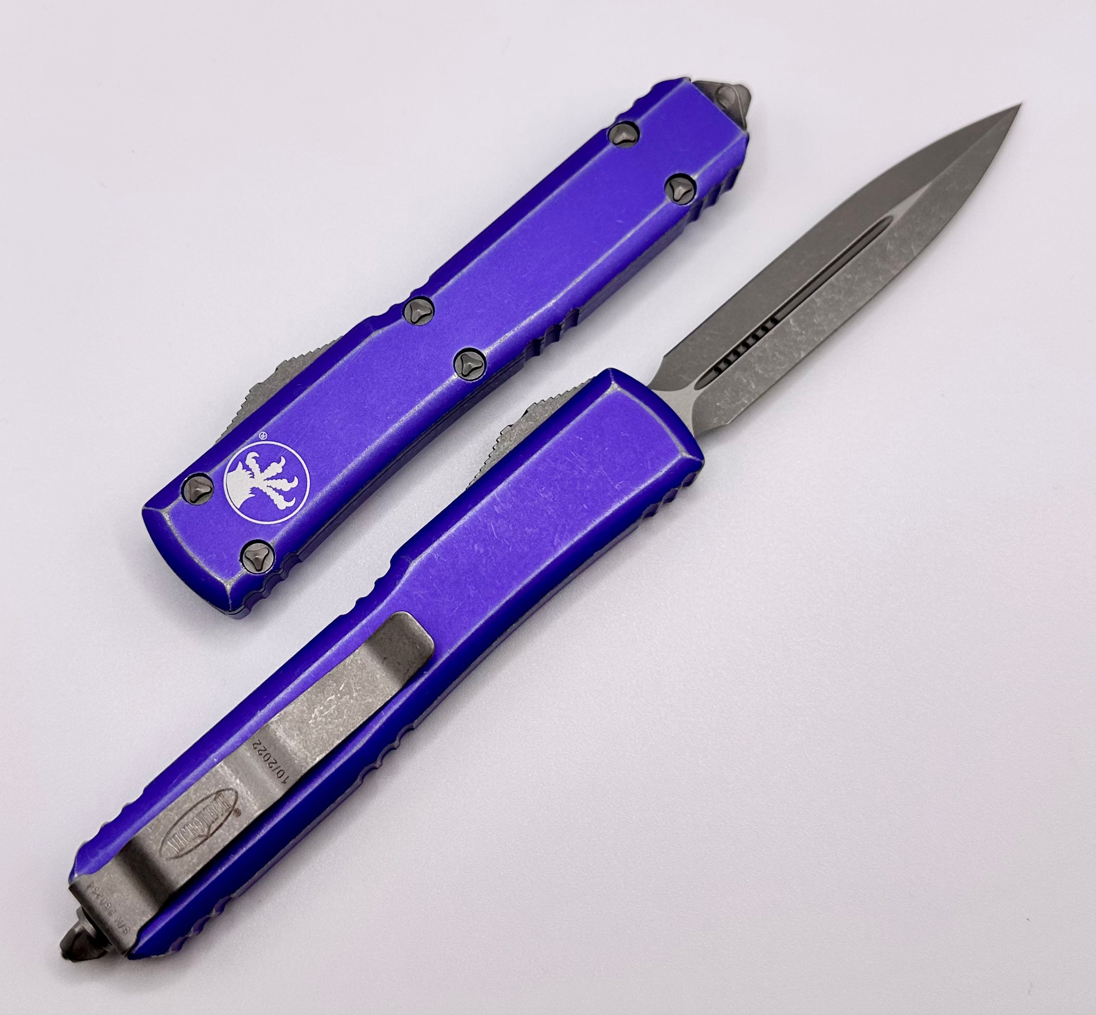 Microtech Ultratech Double Edge Knife - Distressed Purple Edition
