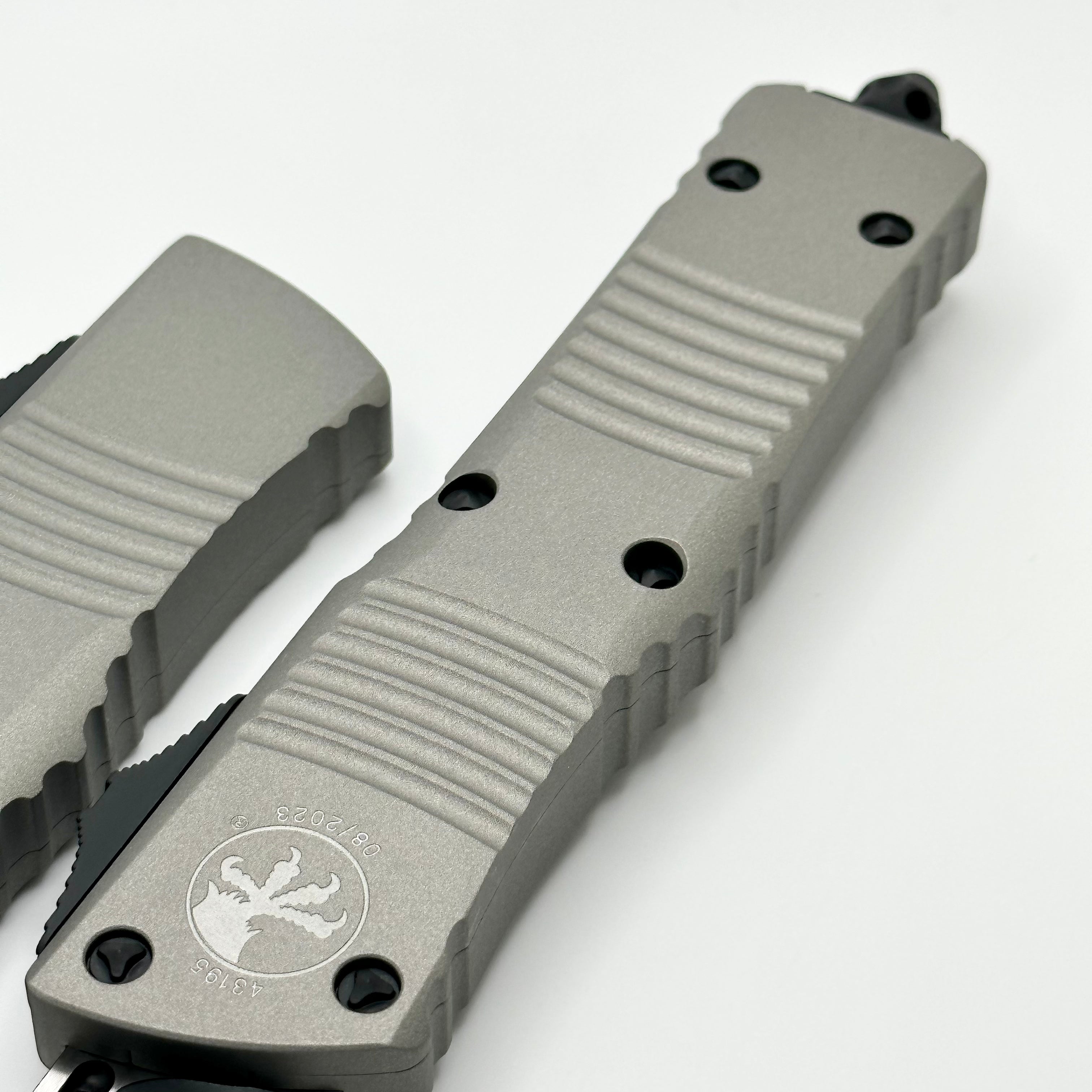 Microtech Combat Troodon Titanium Gray Tactical OTF Knife - Premium Utility & Combat Design