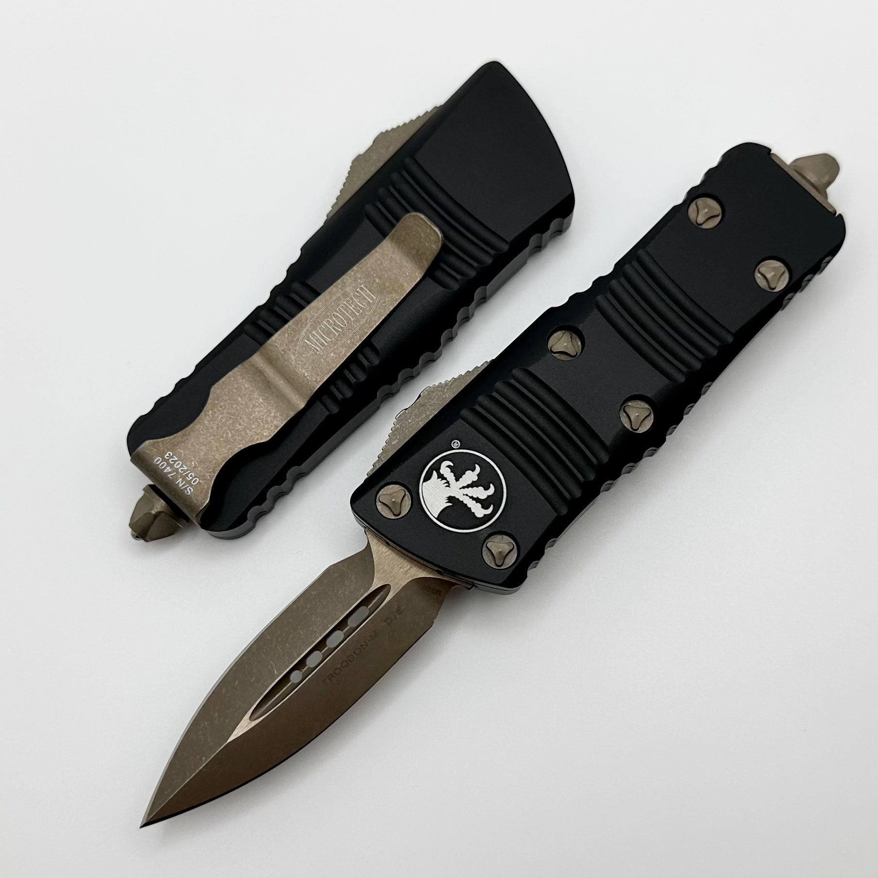 Premium Microtech Troodon Mini D/E Bronze Apocalyptic & Black – Ultimate Everyday Carry