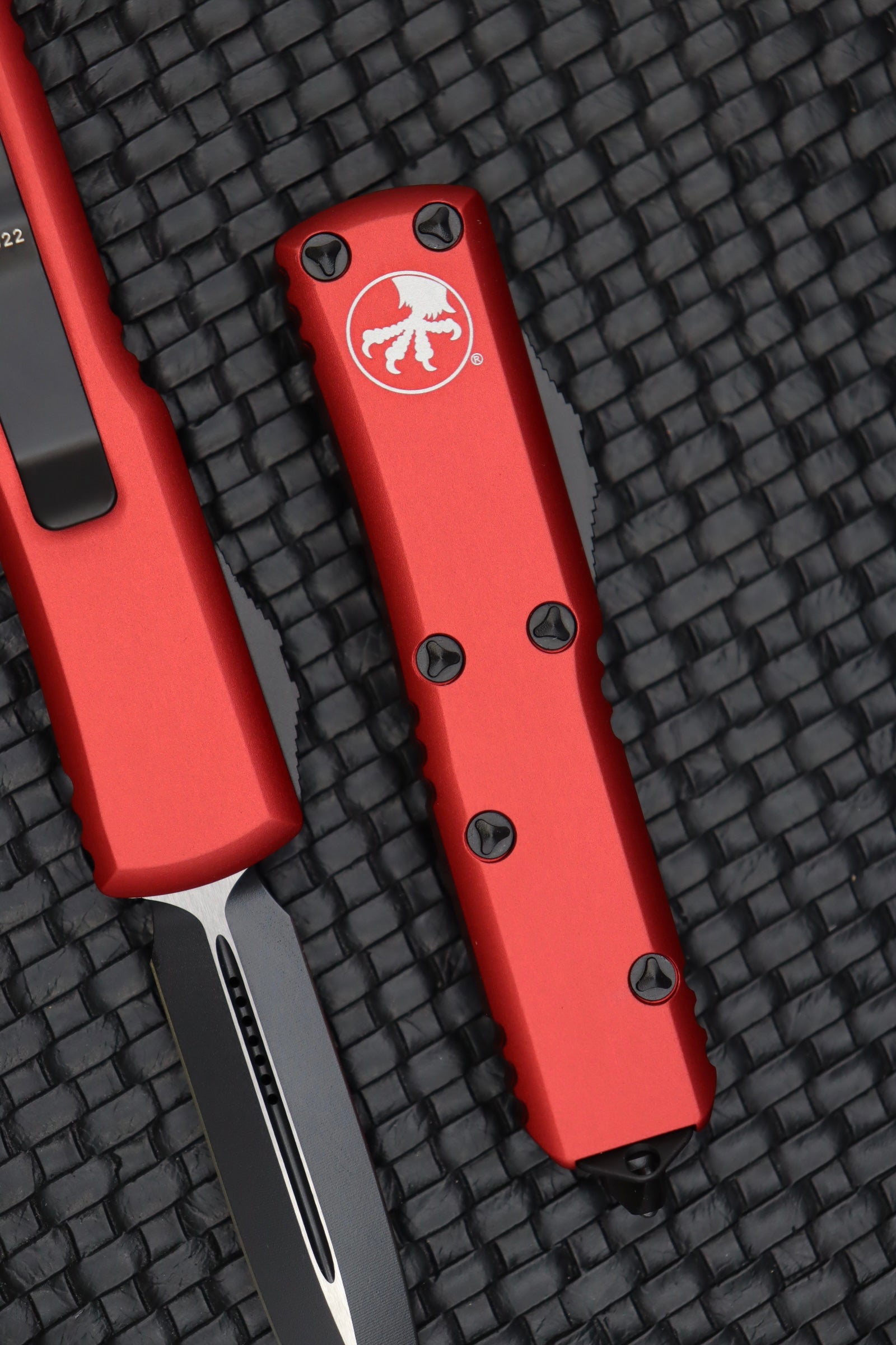 Microtech UTX-85 Premium EDC Knife - Black & Red Double Edge