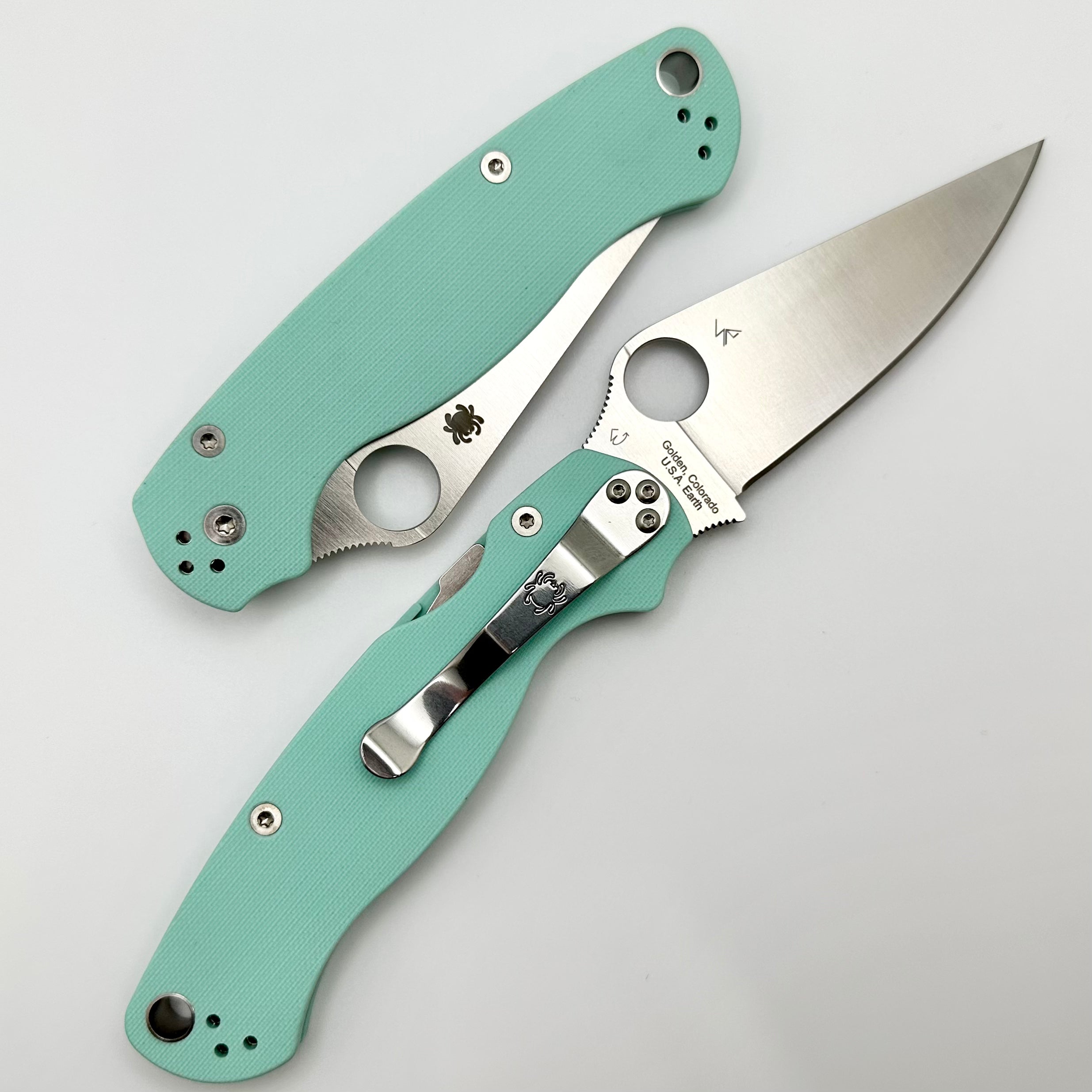 Spyderco Paramilitary 2 PM2 Premium Folding Knife - Teal G-10 & S90V Steel (Distributor Exclusive)