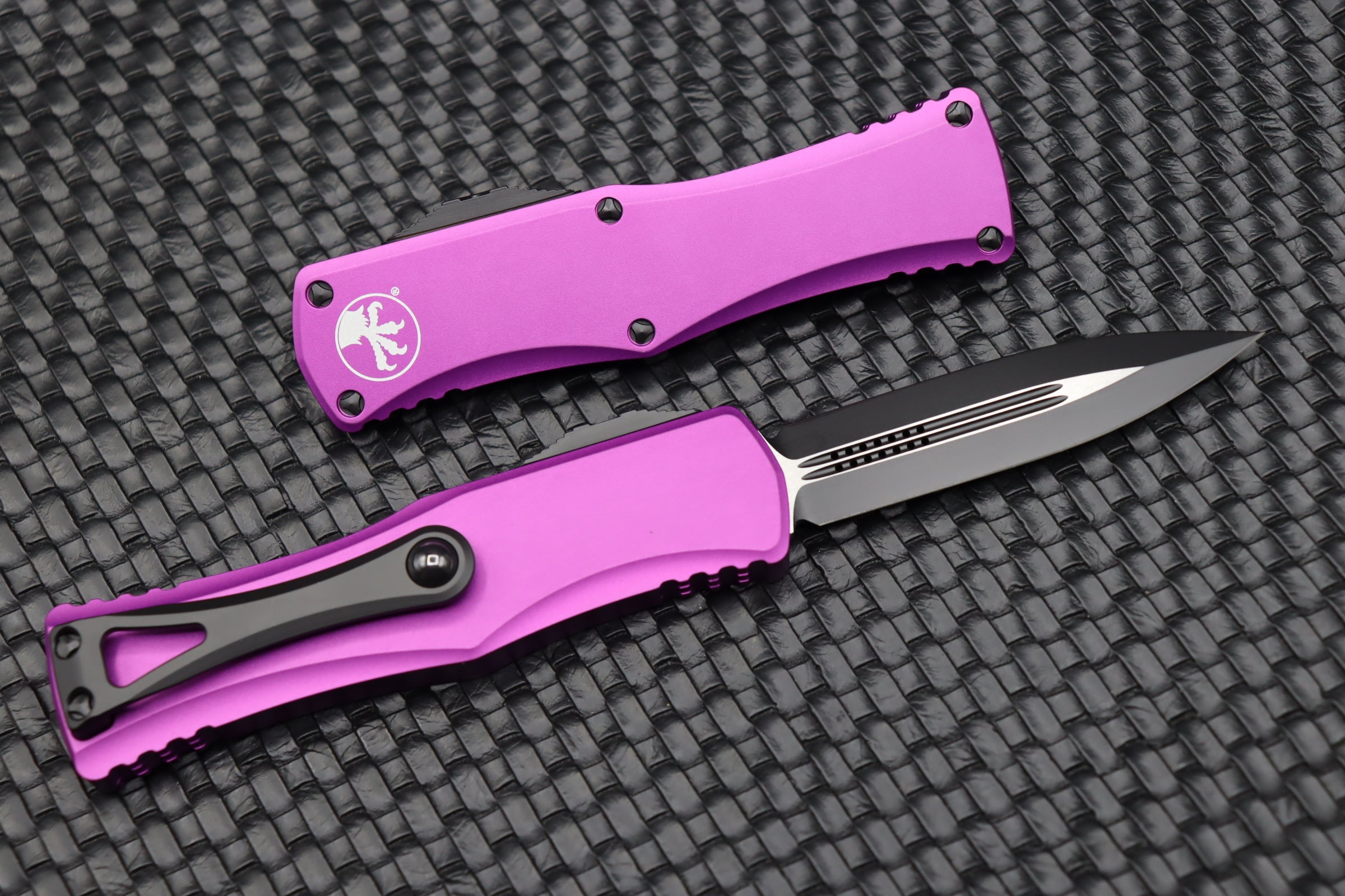 Microtech Hera Double Edge Tactical Knife - Black & Violet