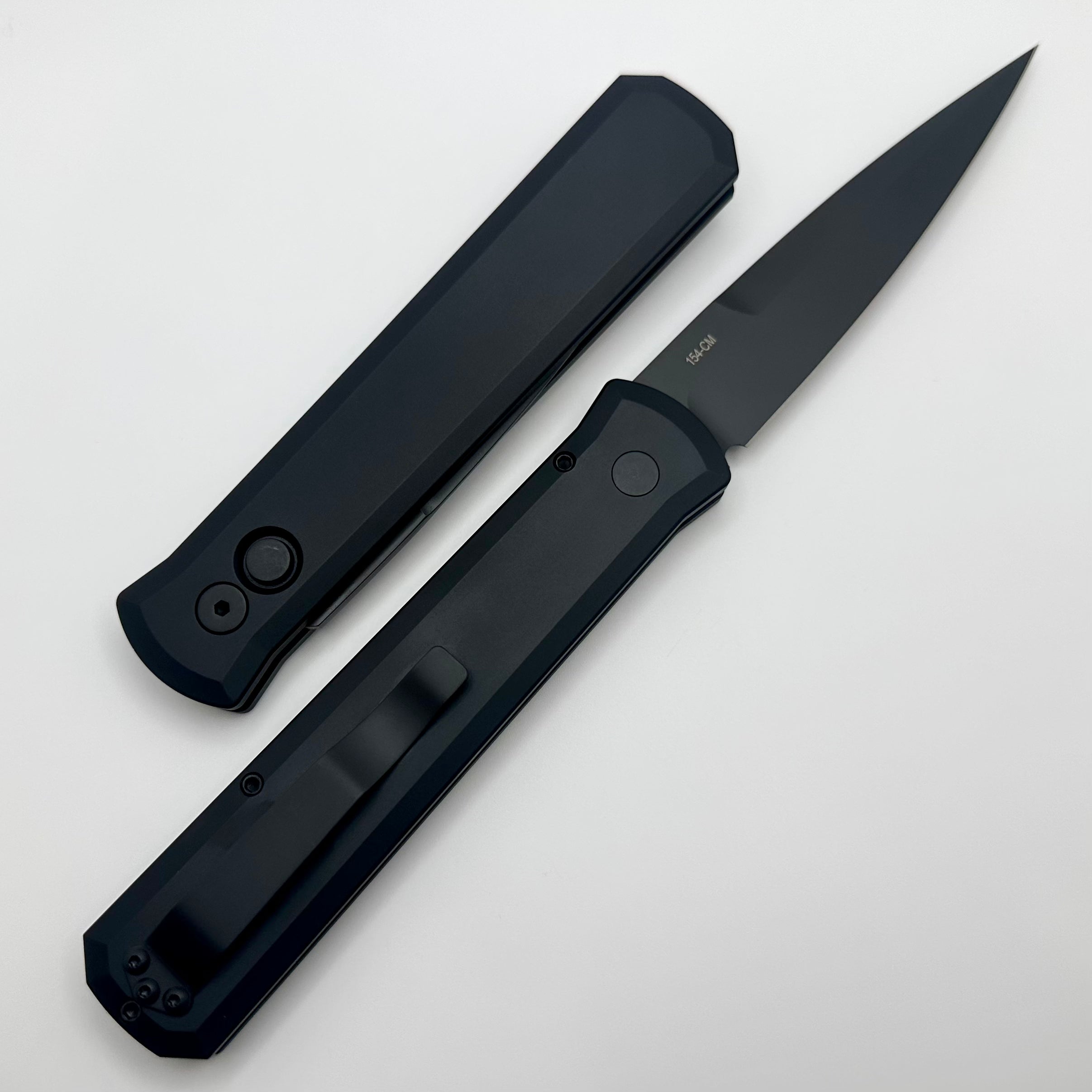 Ultimate Pro-Tech Godfather Automatic Knife - Black Handle & 154-CM Blade