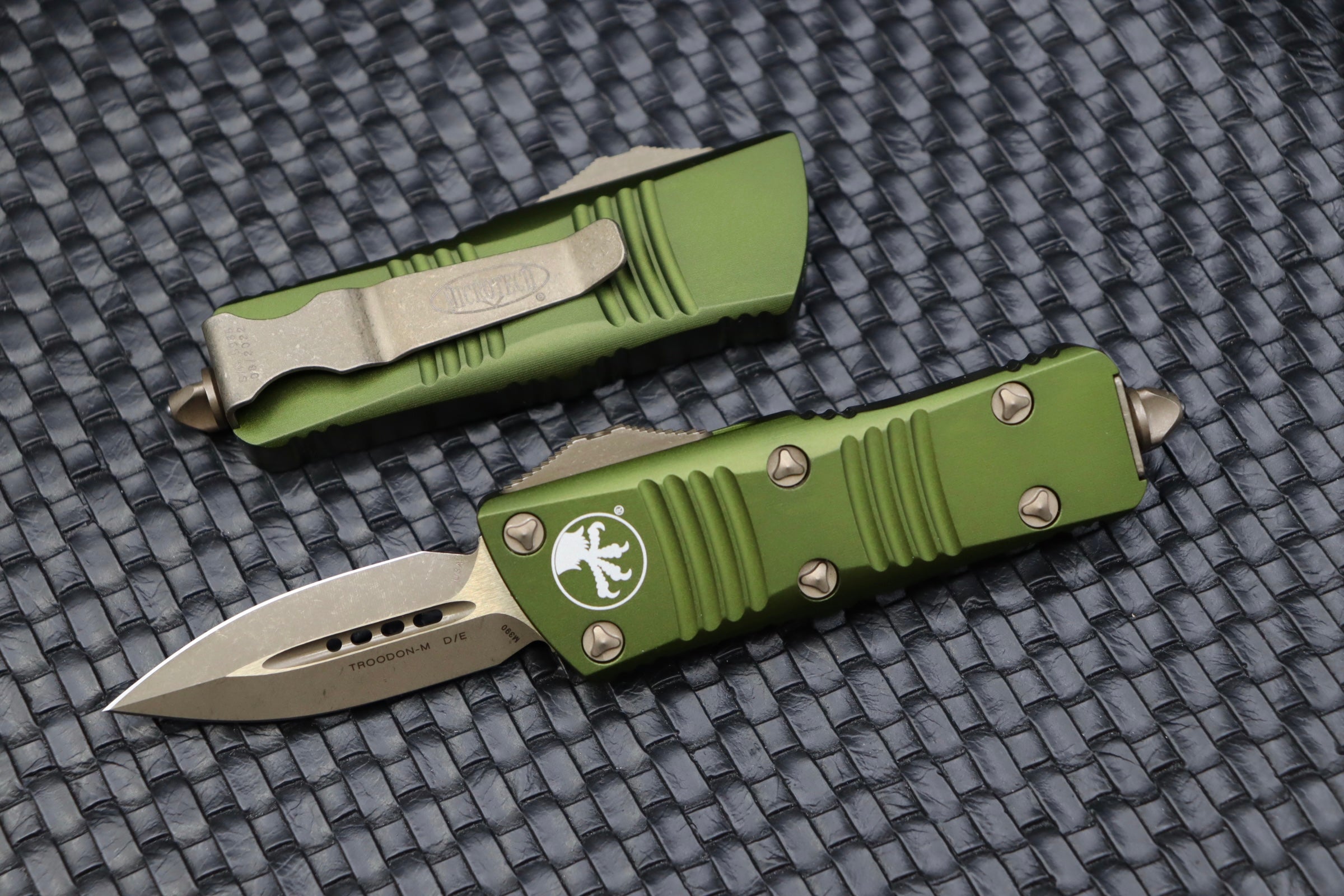 Premium Microtech Troodon Mini D/E Bronze Apocalyptic & OD Green – Ultimate Everyday Carry