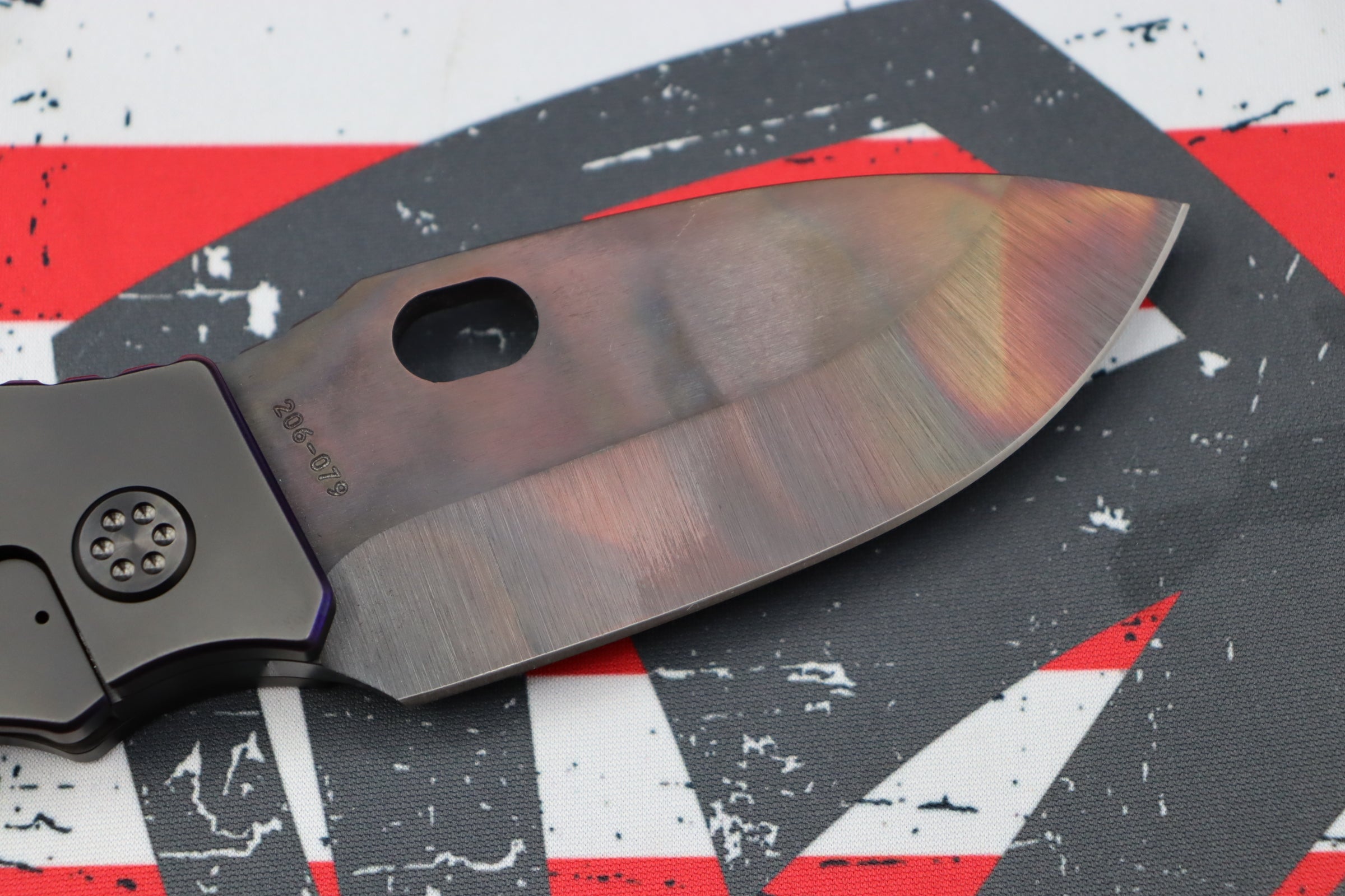 Medford TFF-1 Fat Daddy S35VN Tactical Knife - Premium PVD Finish with Violet Pinstriped Handles