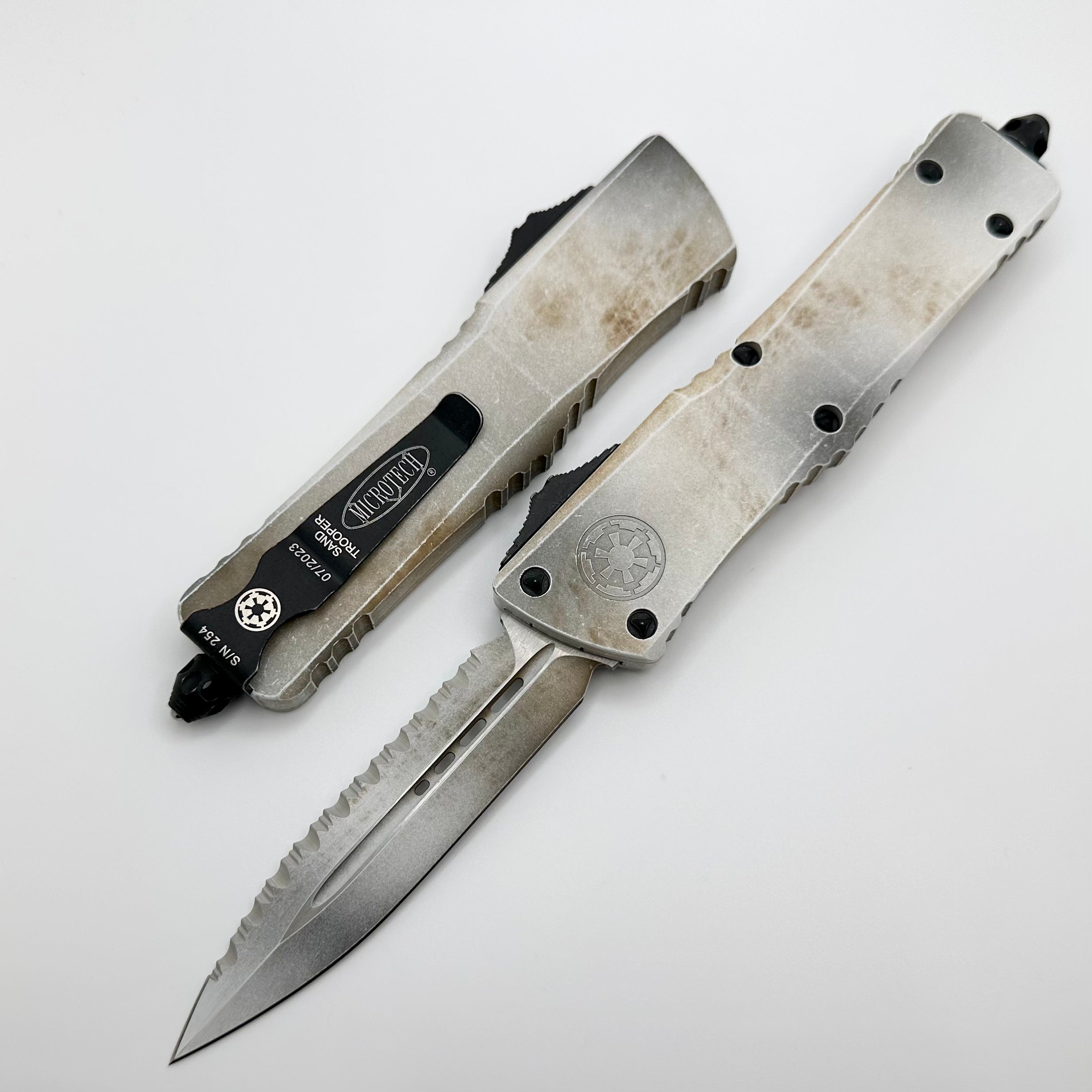 Microtech Combat Troodon Premium Tactical Knife - Deep Engraved Sand Trooper Edition