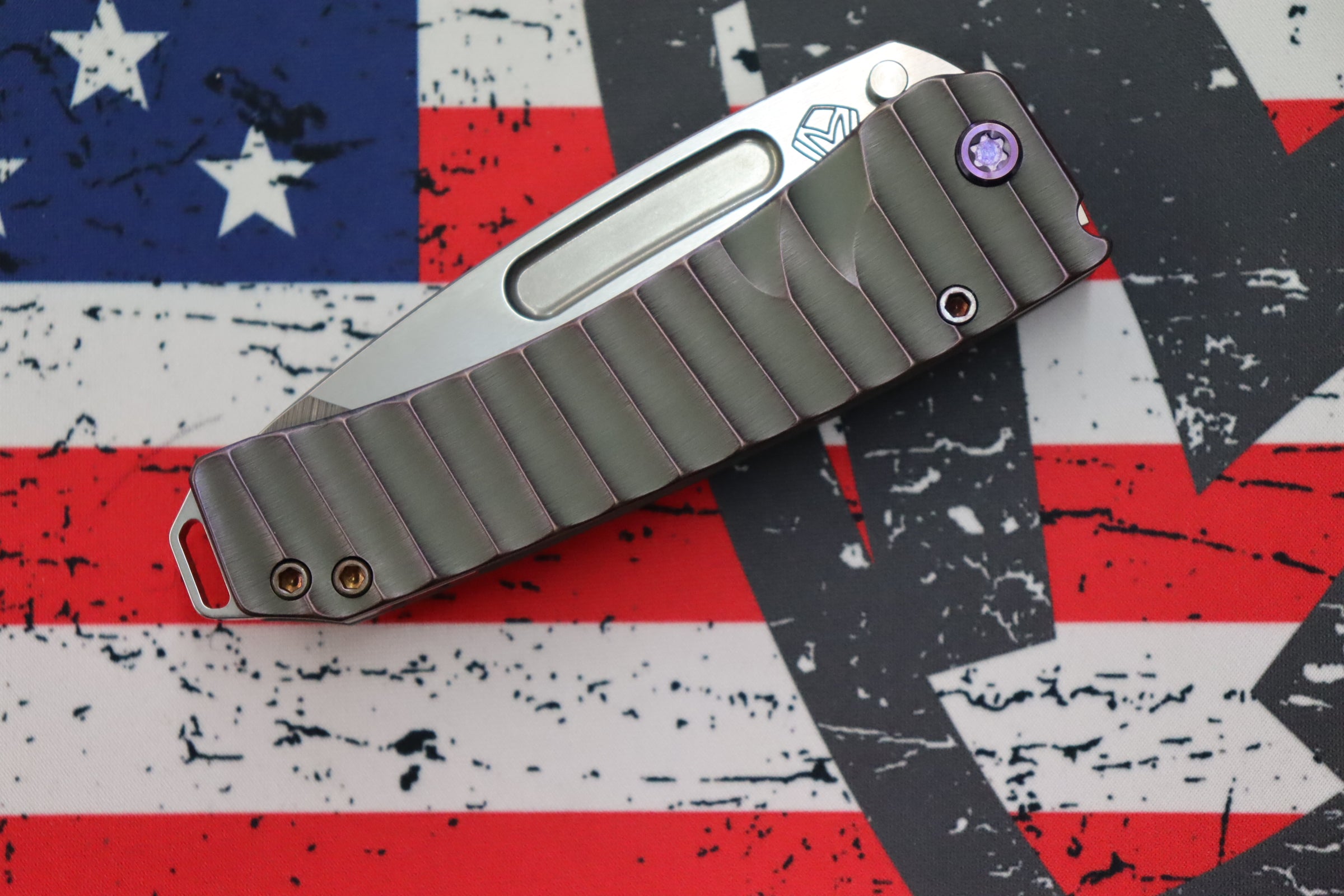 Medford Midi Marauder Tanto: Premium EDC Knife with Violet Gator Belly Handles