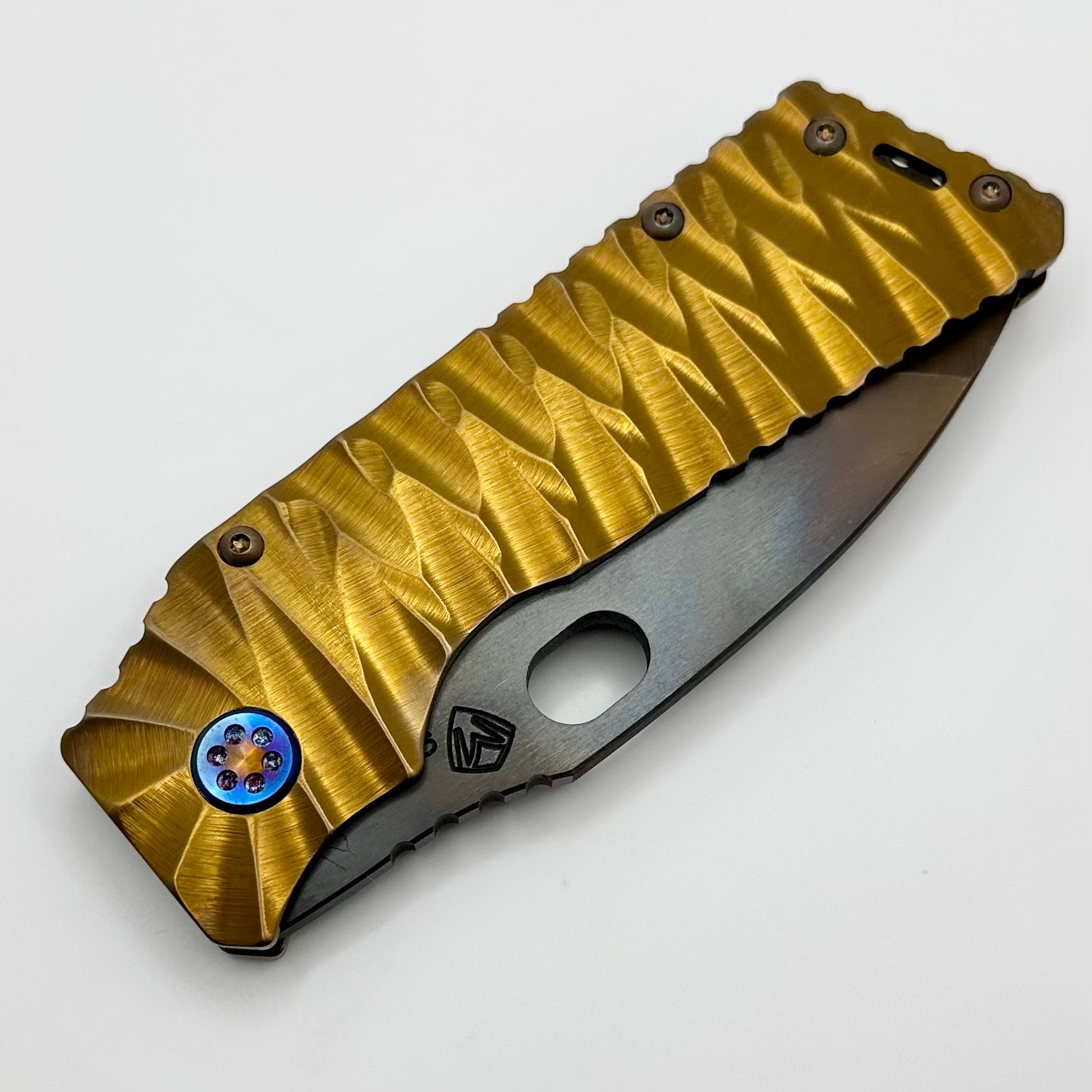 Premium Medford TFF-1 Tactical Folding Knife - S35VN Blade with Rootbeer Predator Handles