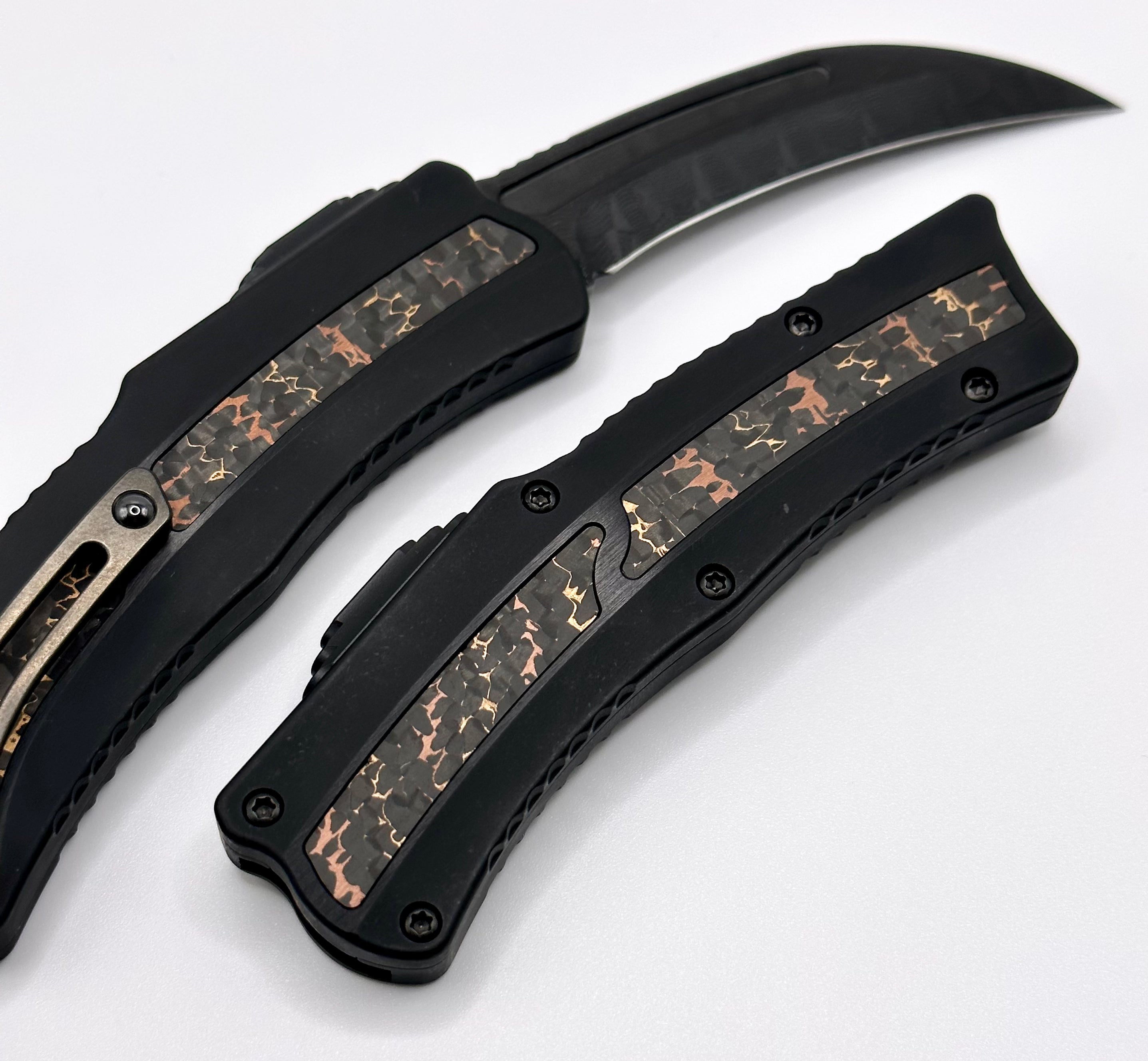 Heretic ROC Vegas Forge Knife - Premium DLC Blade & Fat Carbon Snakeskin Design