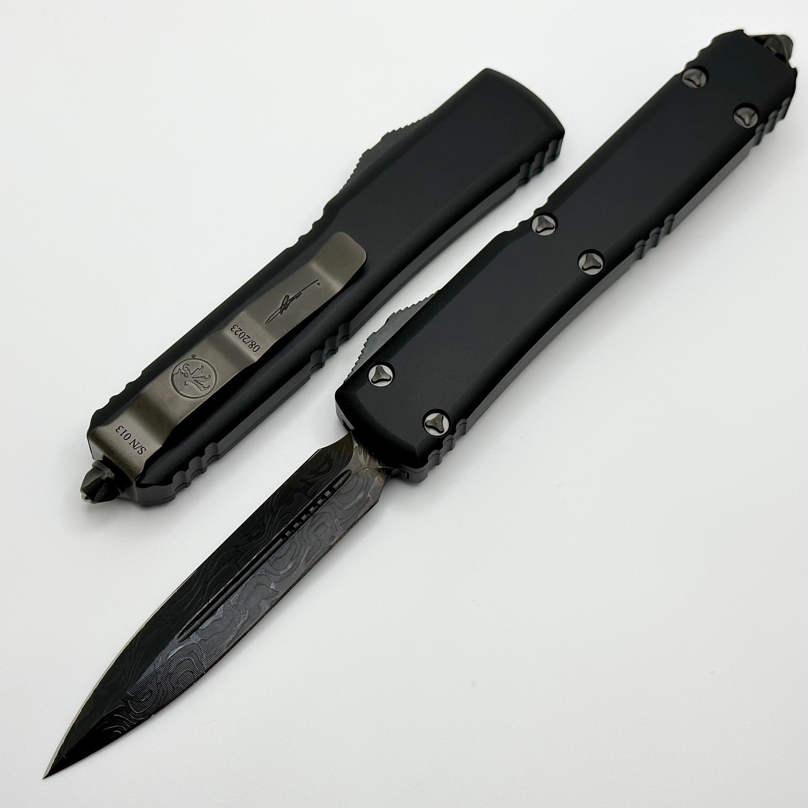 Microtech Ultratech Premium Damascus Shadow Series OTF Knife