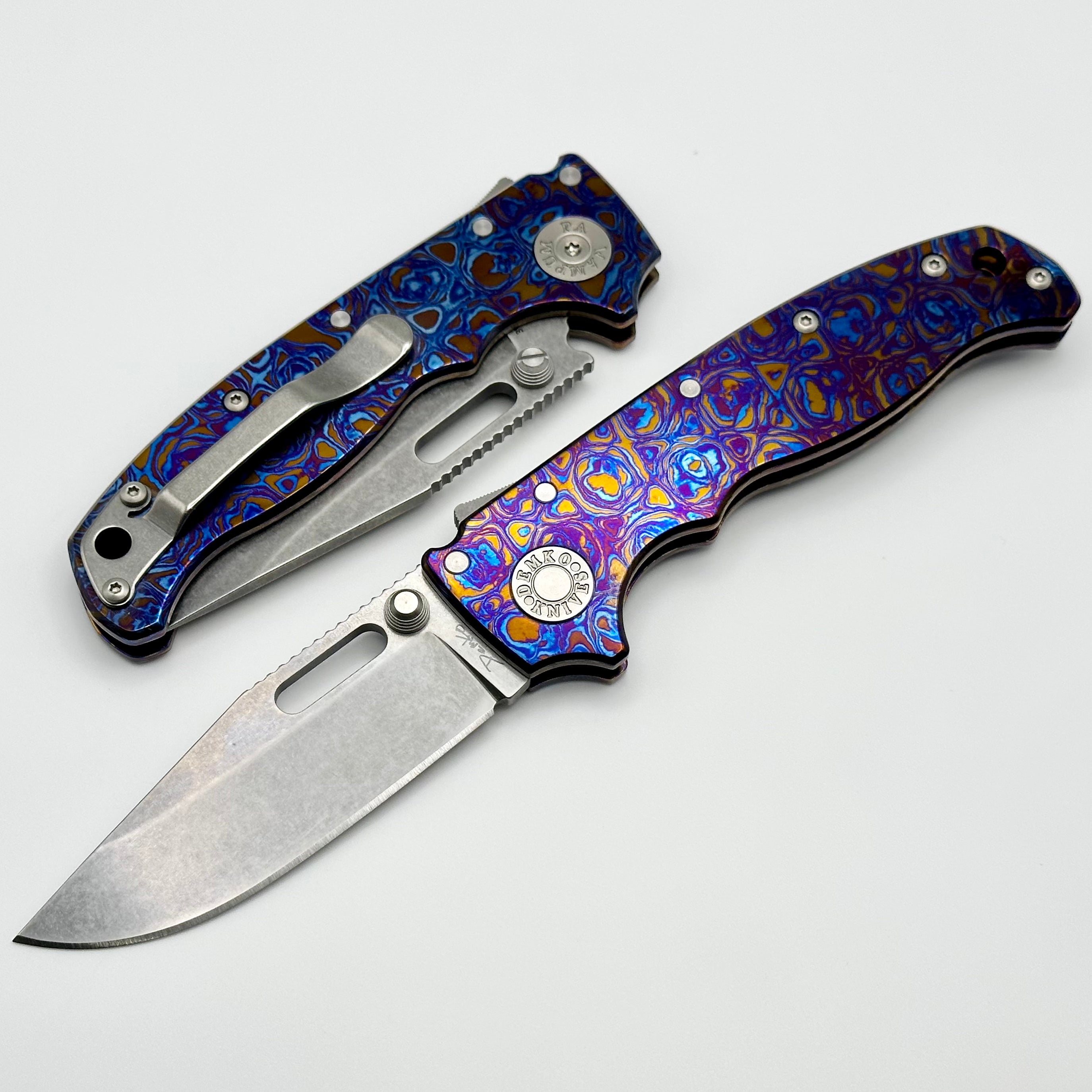 Premium Demko AD20.5 Knife: 3V Clip Point & Timascus Handle