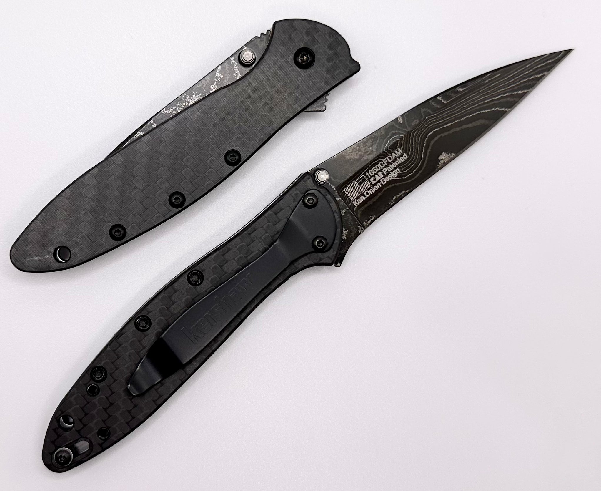 Kershaw Leek Carbon Fiber & Damascus 1660CFDAM - Premium EDC Pocketknife