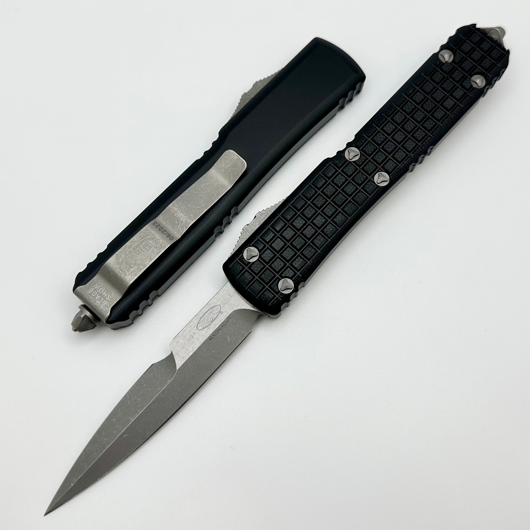 Microtech Ultratech Blade Show 2023: Premium Bayonet Apocalyptic & Black Frag G-10 Top OTF Knife