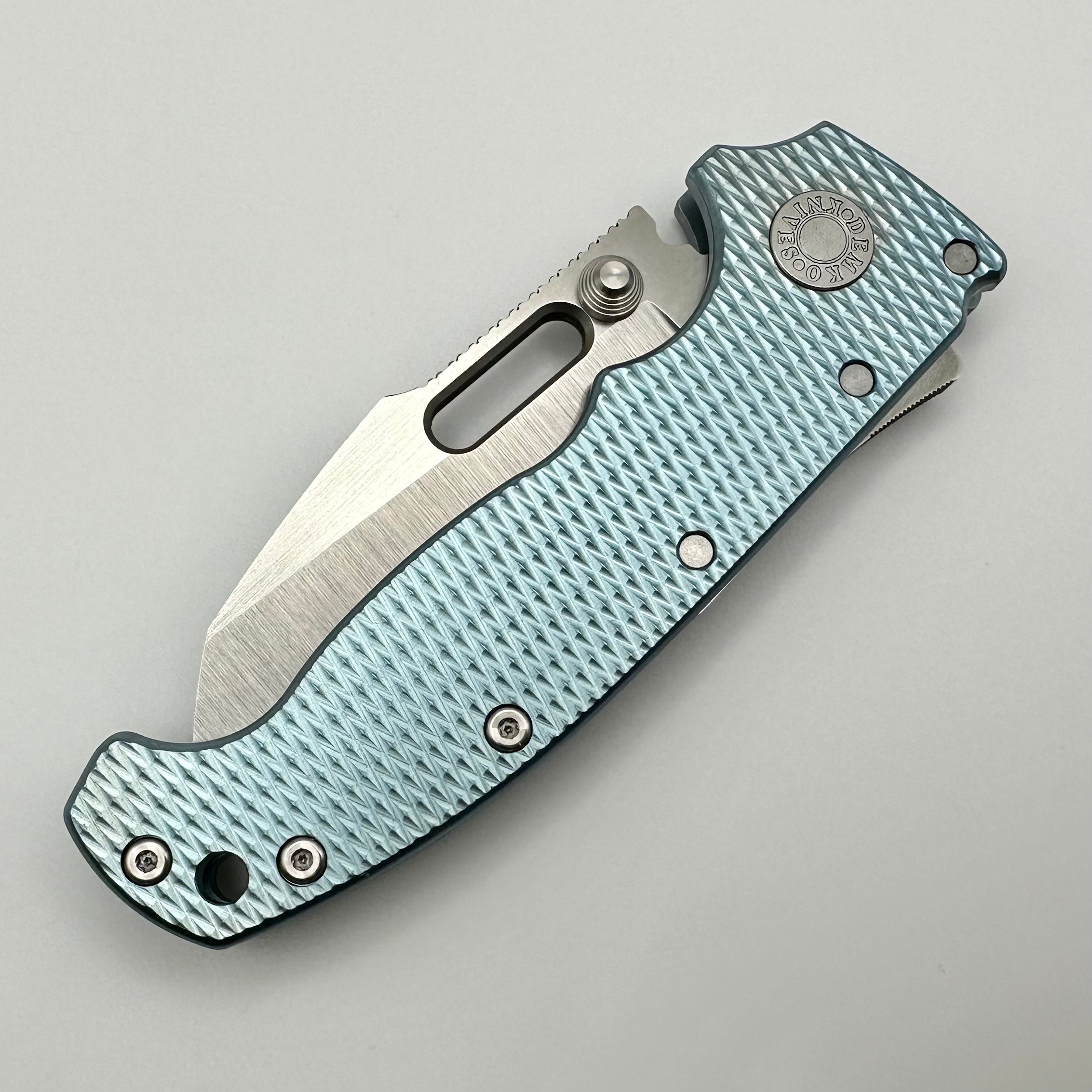 Premium Demko AD20 Custom Knife - MagnaCut Blade & Artic Blue Titanium Handle