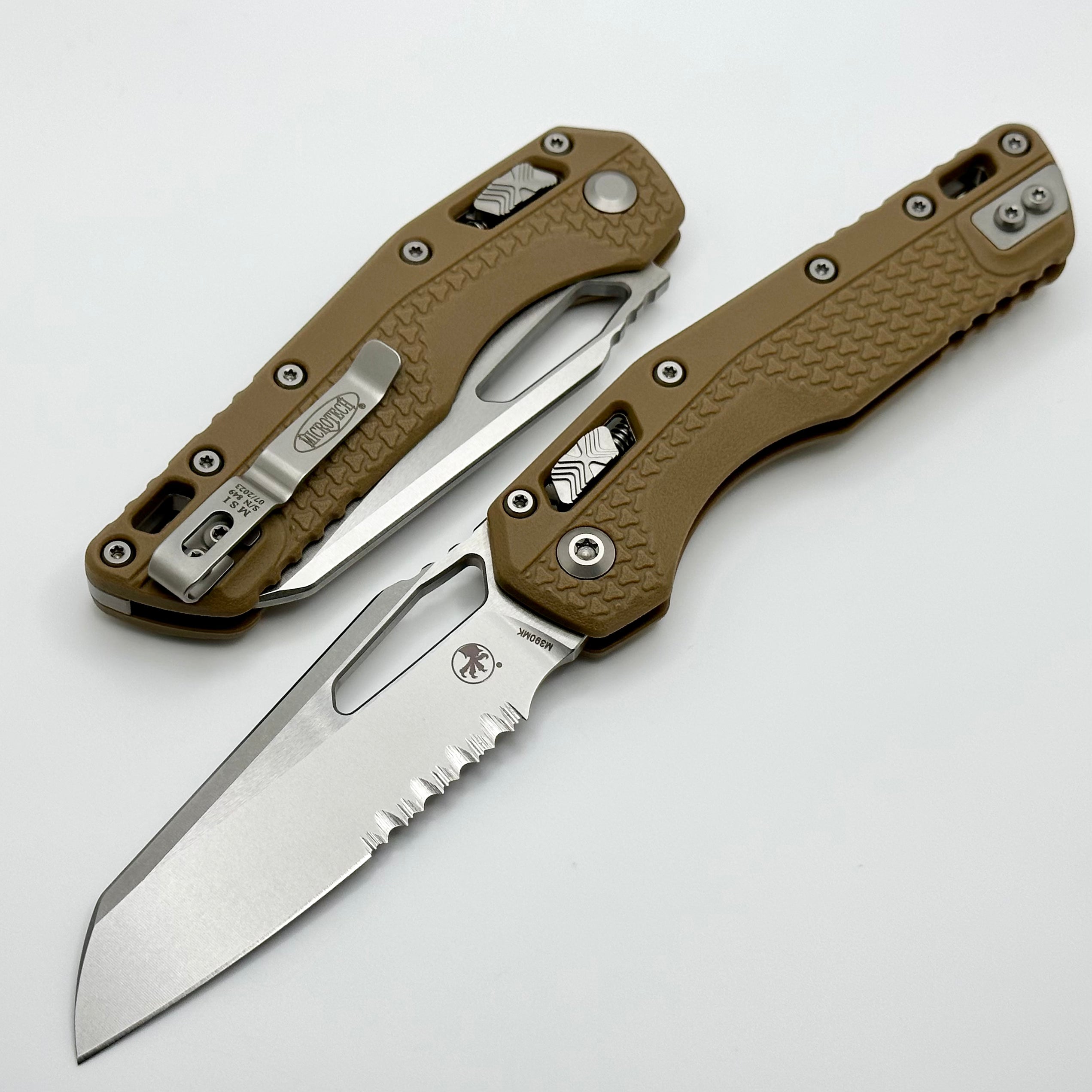 Microtech MSI RAM-LOK Folding Knife - Dark Earth Polymer, Partial Serrated M390MK Blade