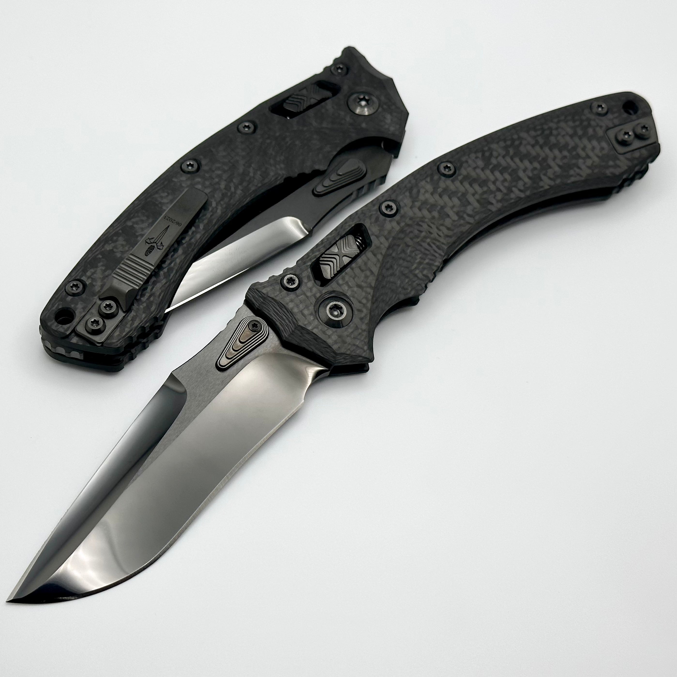 Marfione Custom Knives Amphibian RAM-LOK DLC Diamondwash M390 & Carbon Fiber Handles - Ultimate Tactical Precision