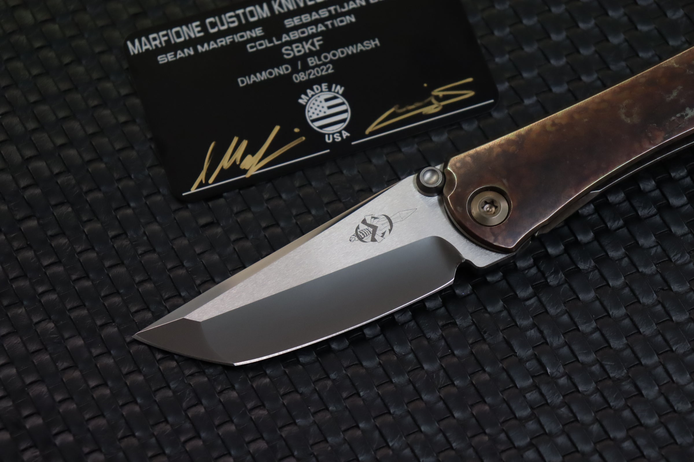 Ultimate Marfione x Borka Blades SBTF Knife | Diamond M390 Blade & Bloodwash Scales