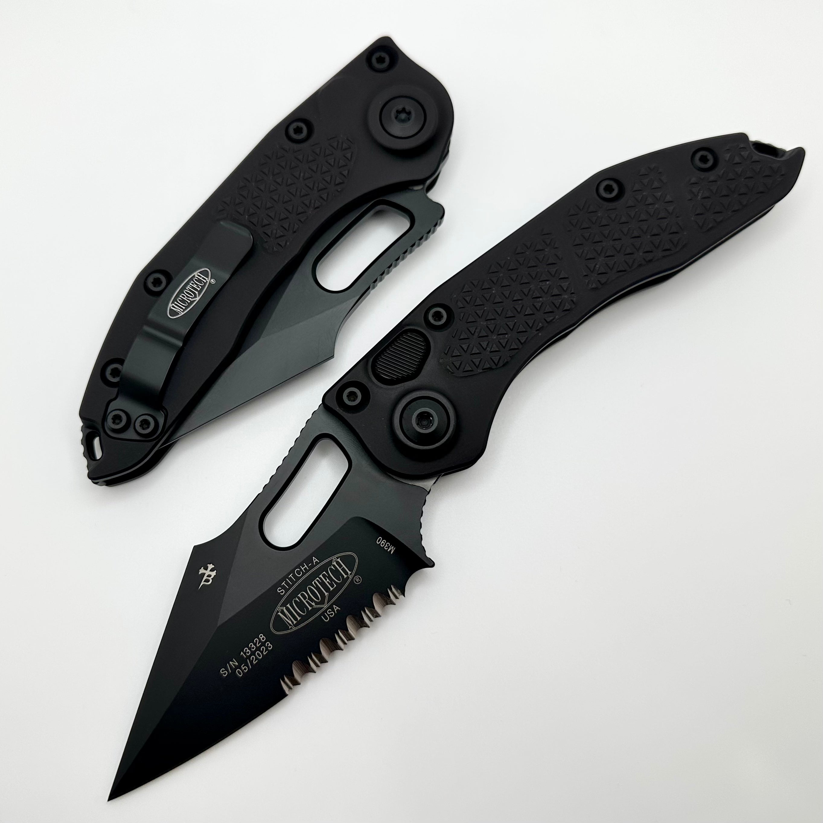 Ultimate Microtech Borka Stitch Tactical Knife - Partial Serrated Blade