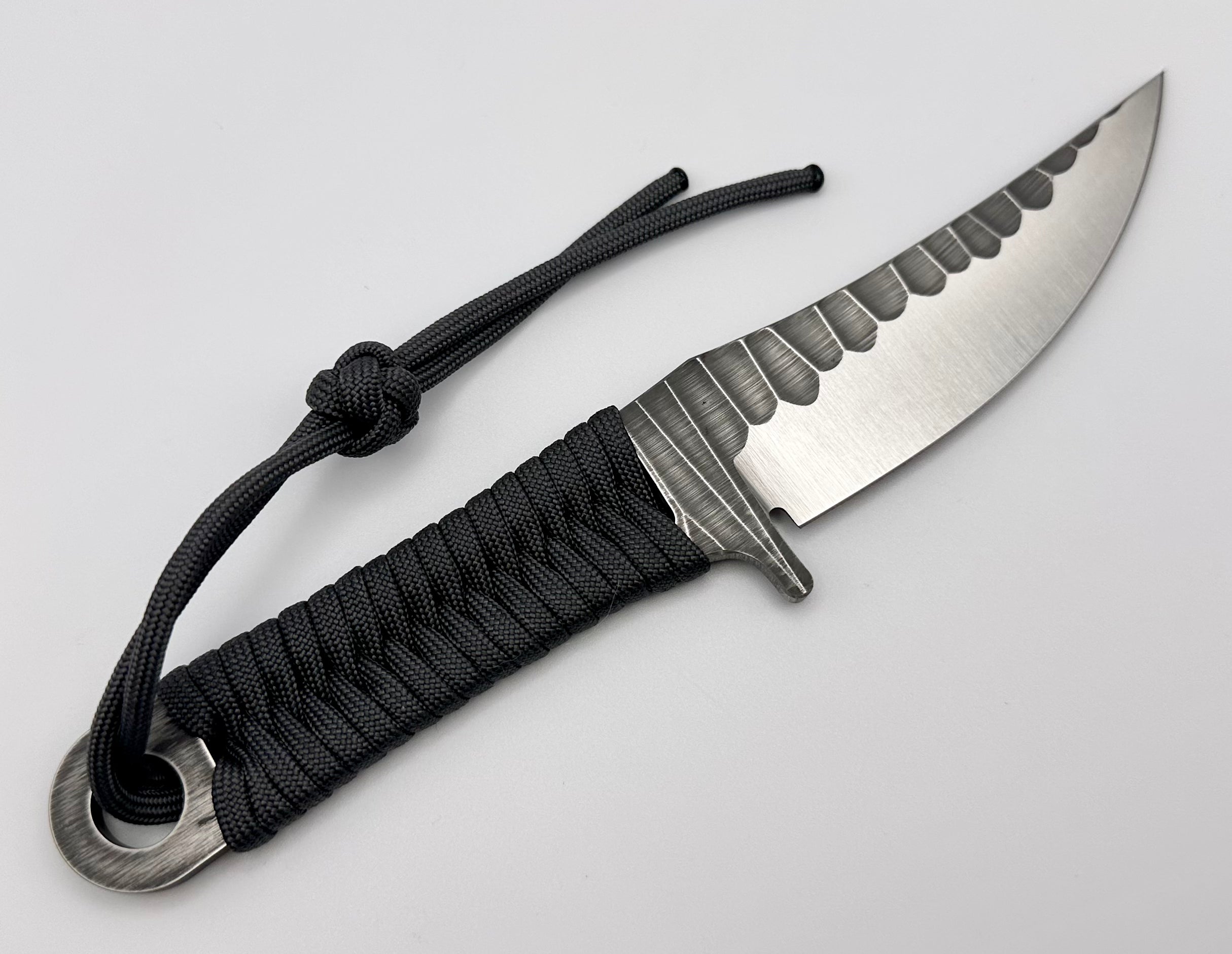 Borka Blades SBK-L M390 Rock Ground Fixed Blade with Premium Chattanooga Leather Sheath & Gray Paracord Wrap