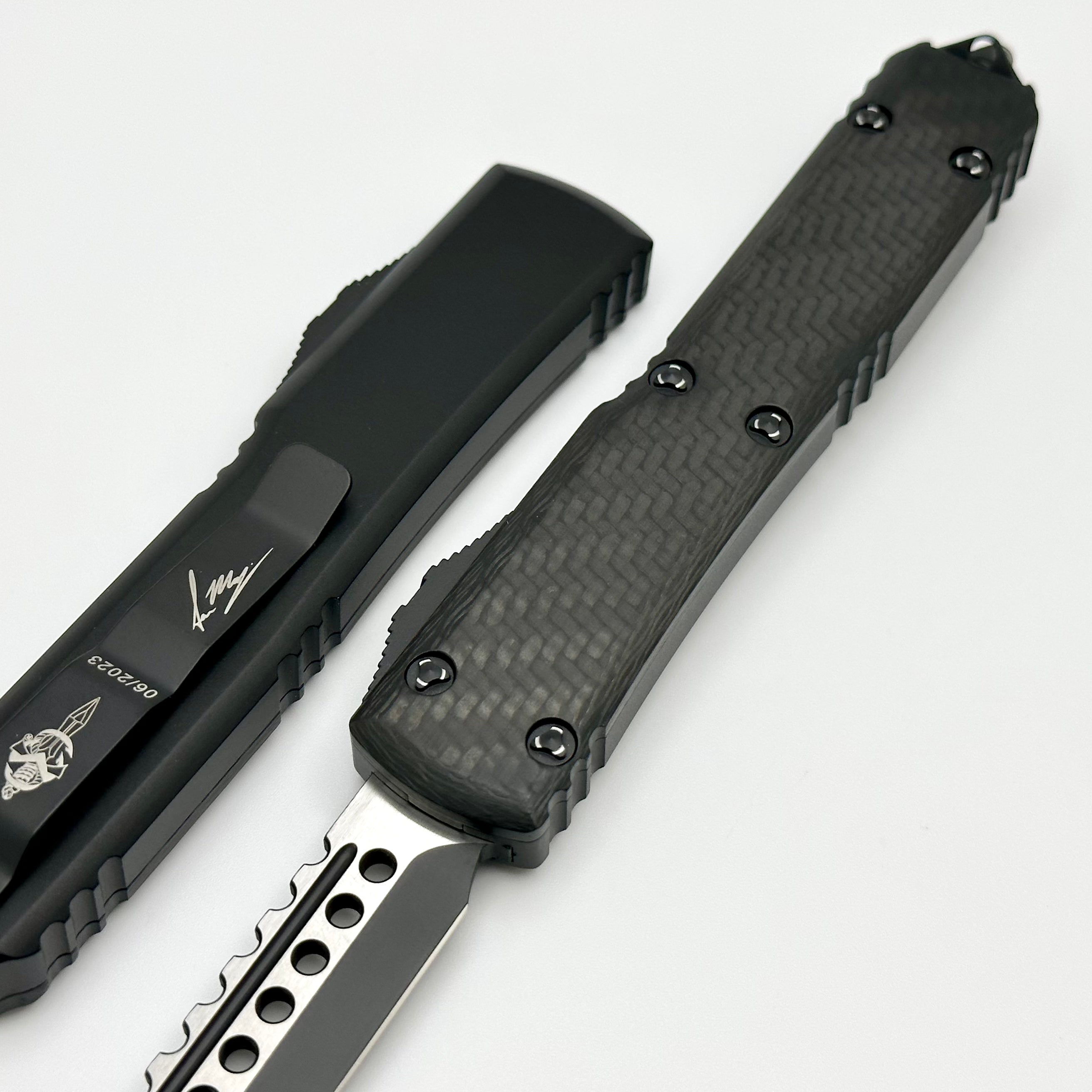 Microtech Ultratech Hellhound Razor Carbon Fiber Tactical Knife - Ultimate Precision Tool