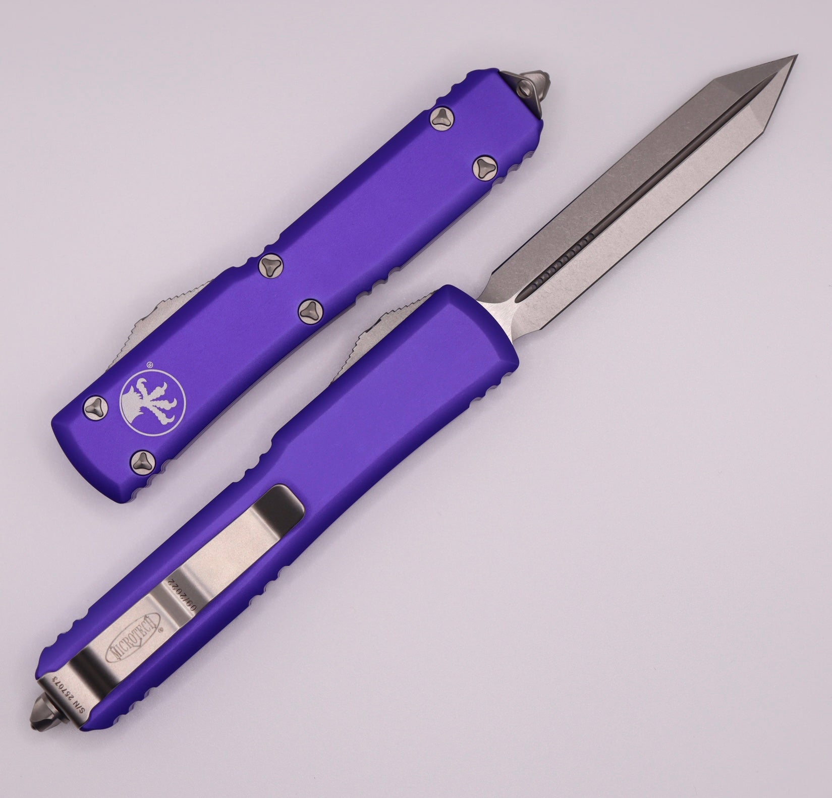 Microtech Ultratech Spartan Stonewash Standard & Purple 223-10PU - Premium Tactical Knife