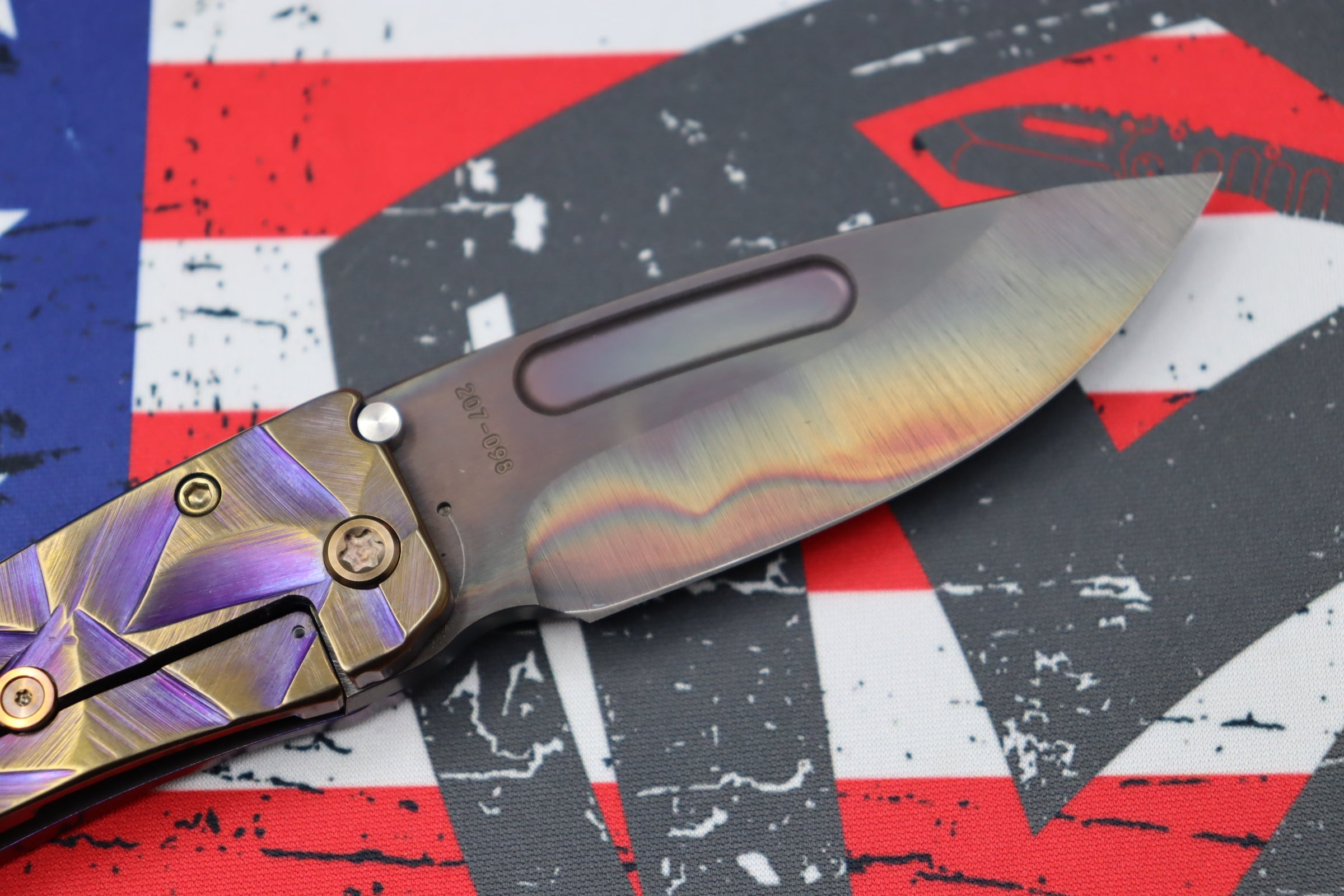 Medford Midi Marauder Vulcan S35 Drop Point - Premium EDC Knife with Violet Bronze Stained Glass Handles