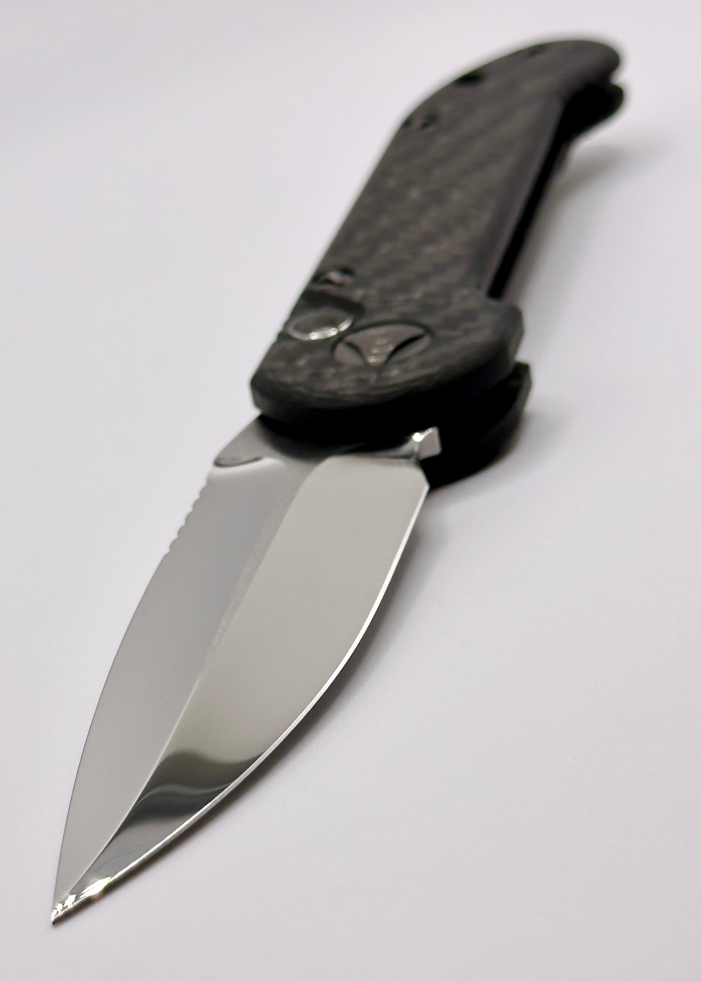 Premium Marfione Custom LUDT Knife: Mirror Polish & Carbon Fiber Handle