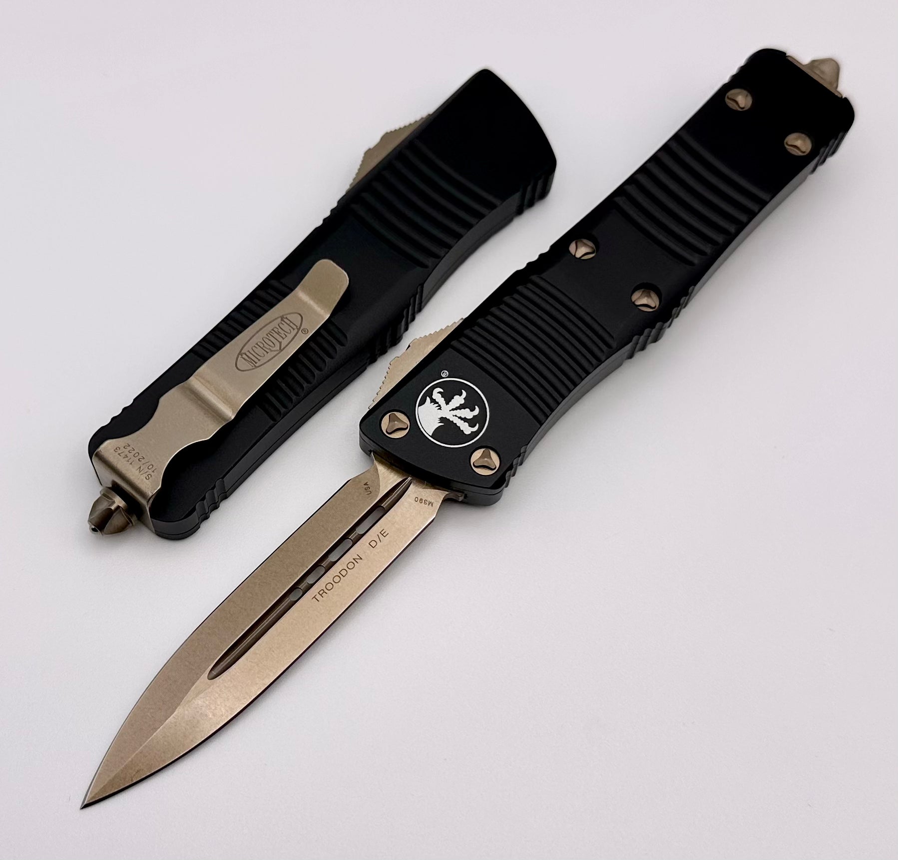 Microtech Troodon Premium Double Edge Bronze Knife - Compact & Lightweight