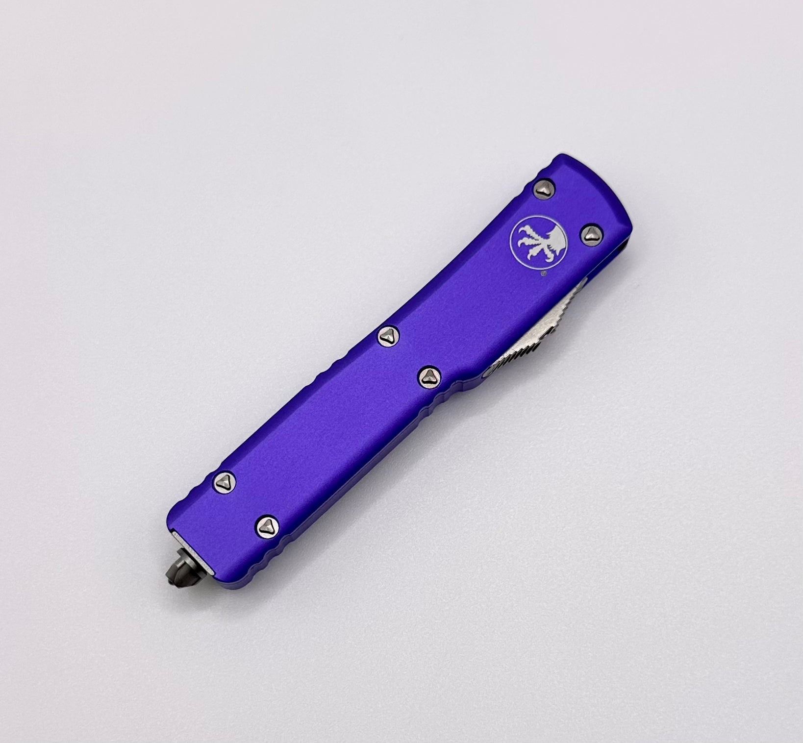 Premium Microtech UTX-70 Tanto Edge Knife - Stonewash & Purple Finish