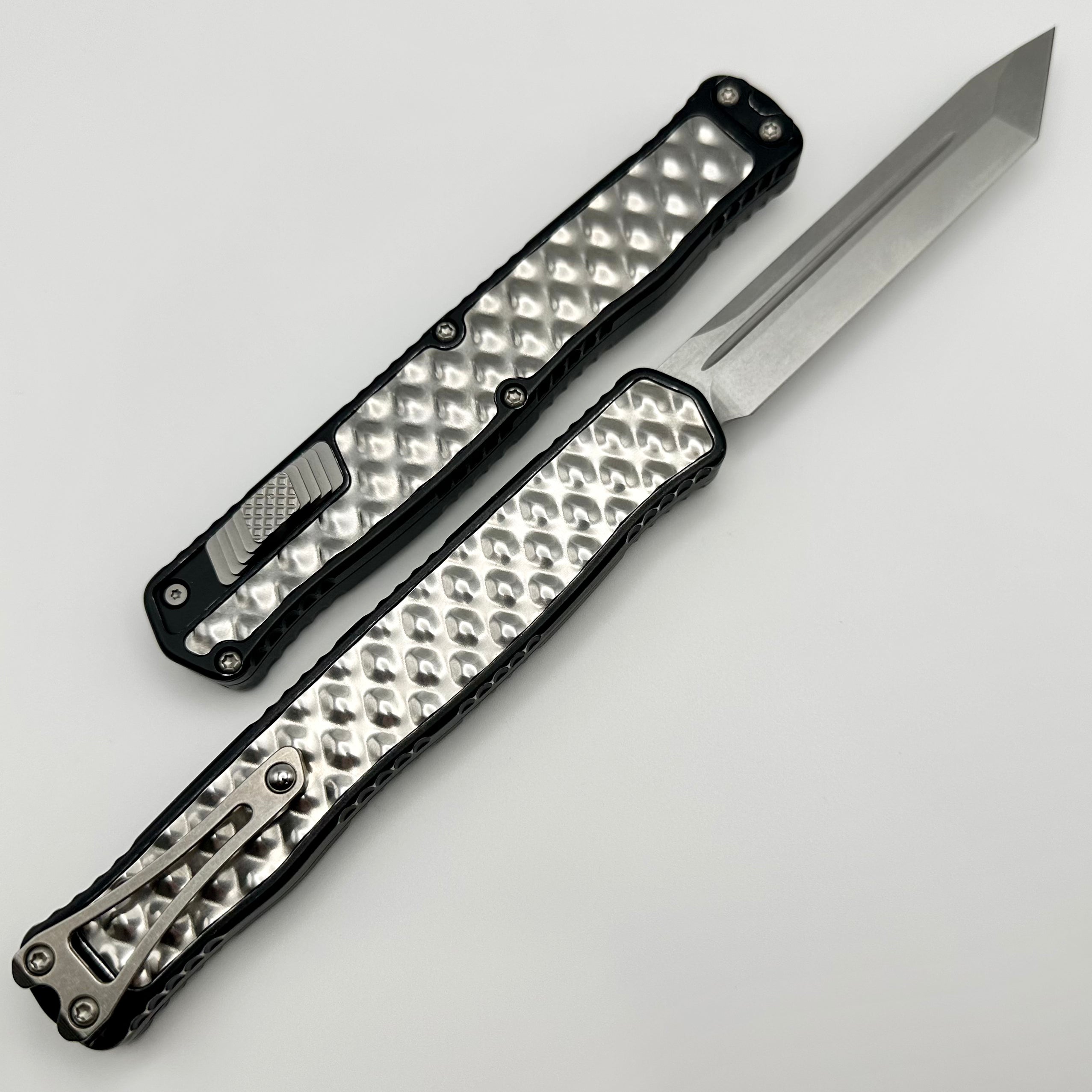 Heretic Knives Premium Battleworn Cleric II Tanto Magnacut with Stainless Bubble Inlays - Ultimate Tactical EDC