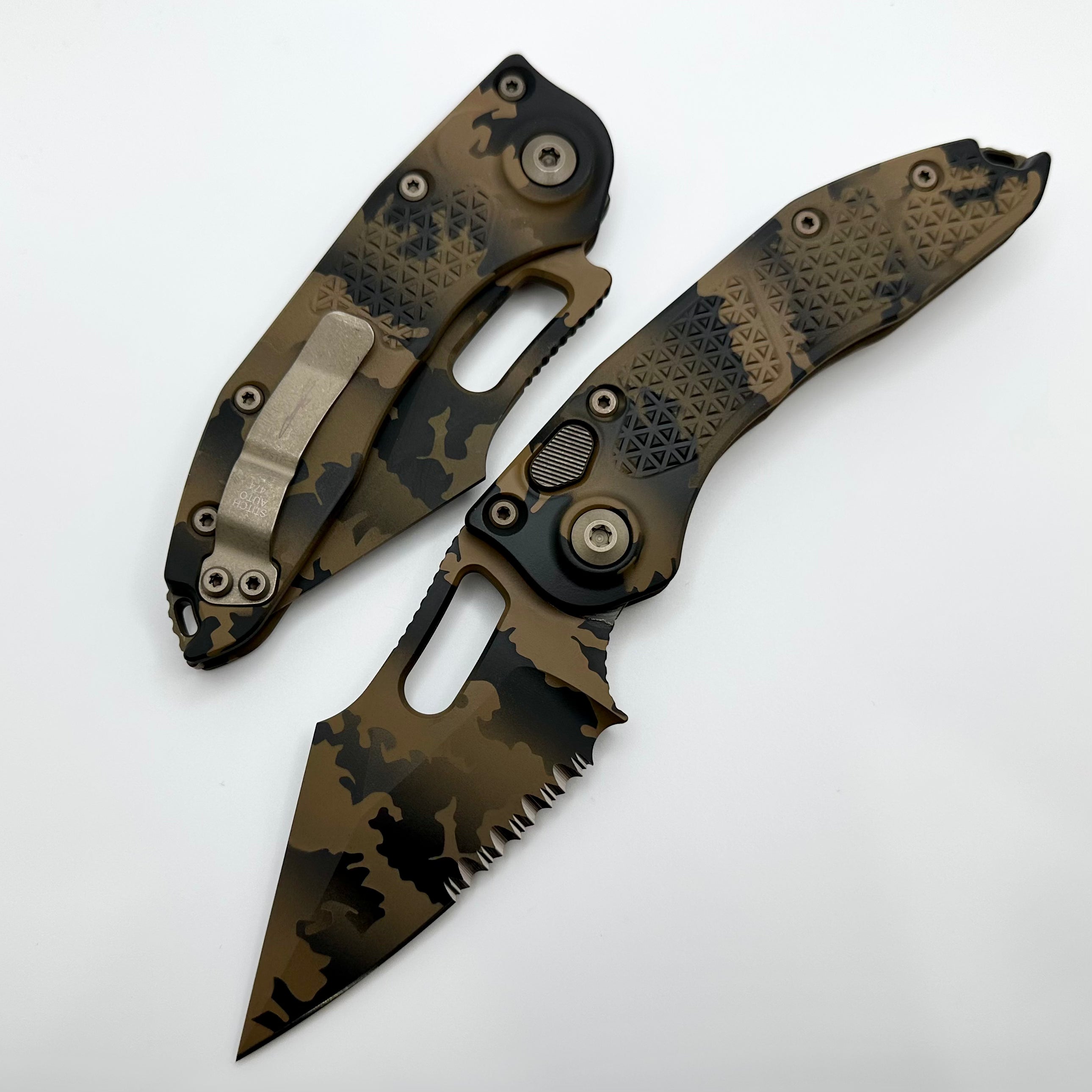 Premium Microtech Borka Stitch Coyote Camo Tactical Knife