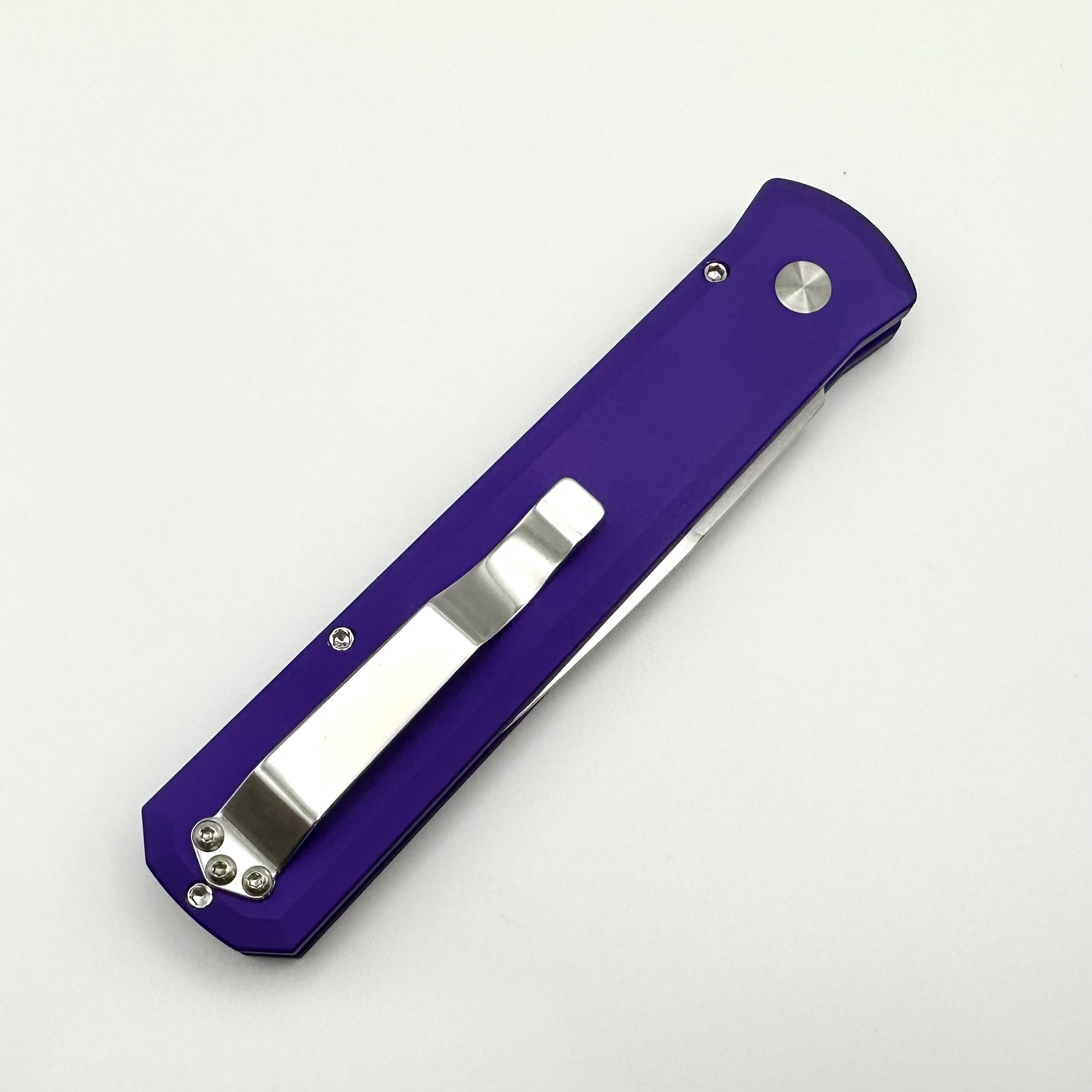 Pro-Tech Godfather Automatic Knife - Premium Purple Handle & Satin 154-CM Blade