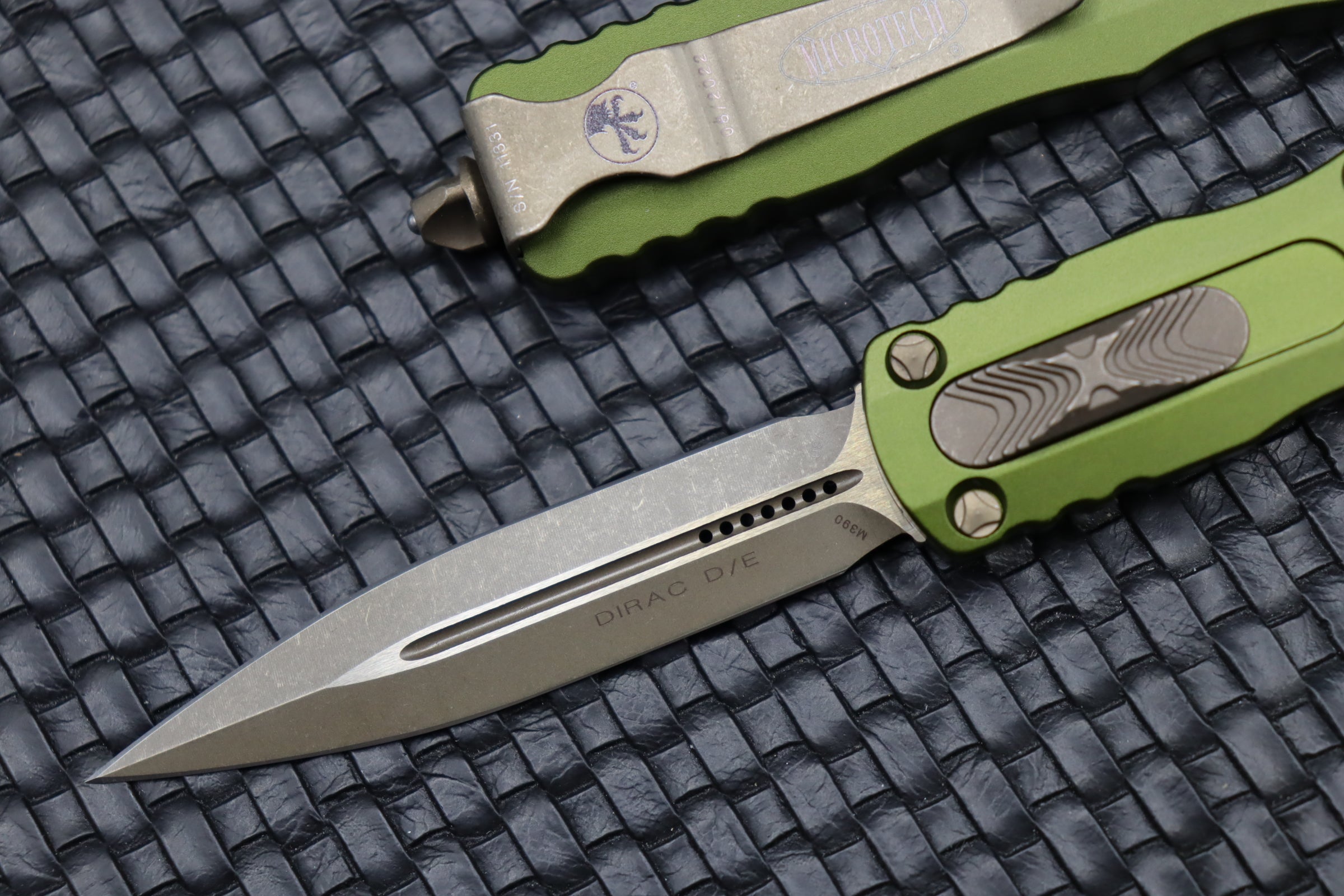 Microtech Dirac Ultimate Double Edge Tactical Knife - Apocalyptic & OD Green