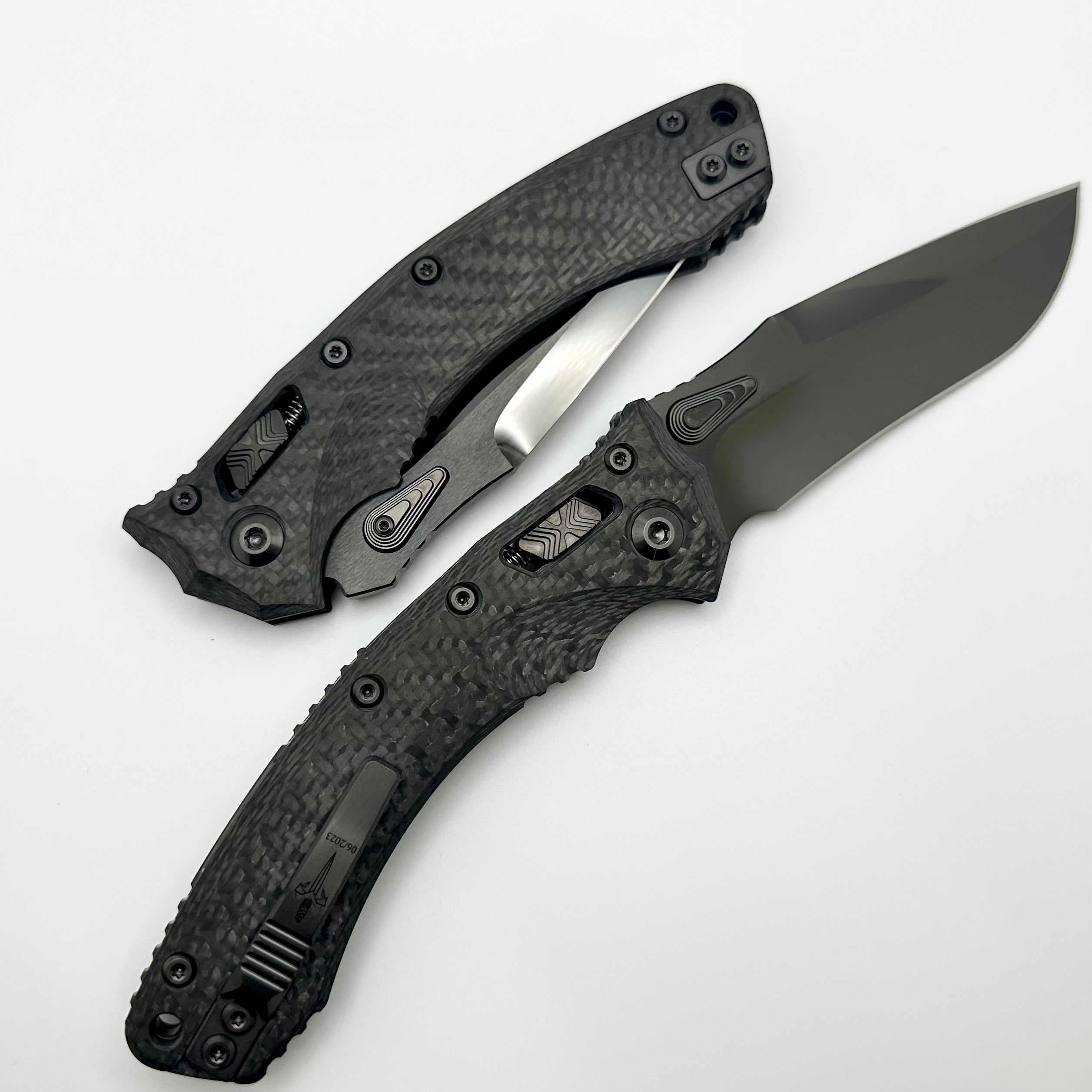 Marfione Custom Knives Amphibian RAM-LOK DLC Diamondwash M390 & Carbon Fiber Handles - Ultimate Tactical Precision