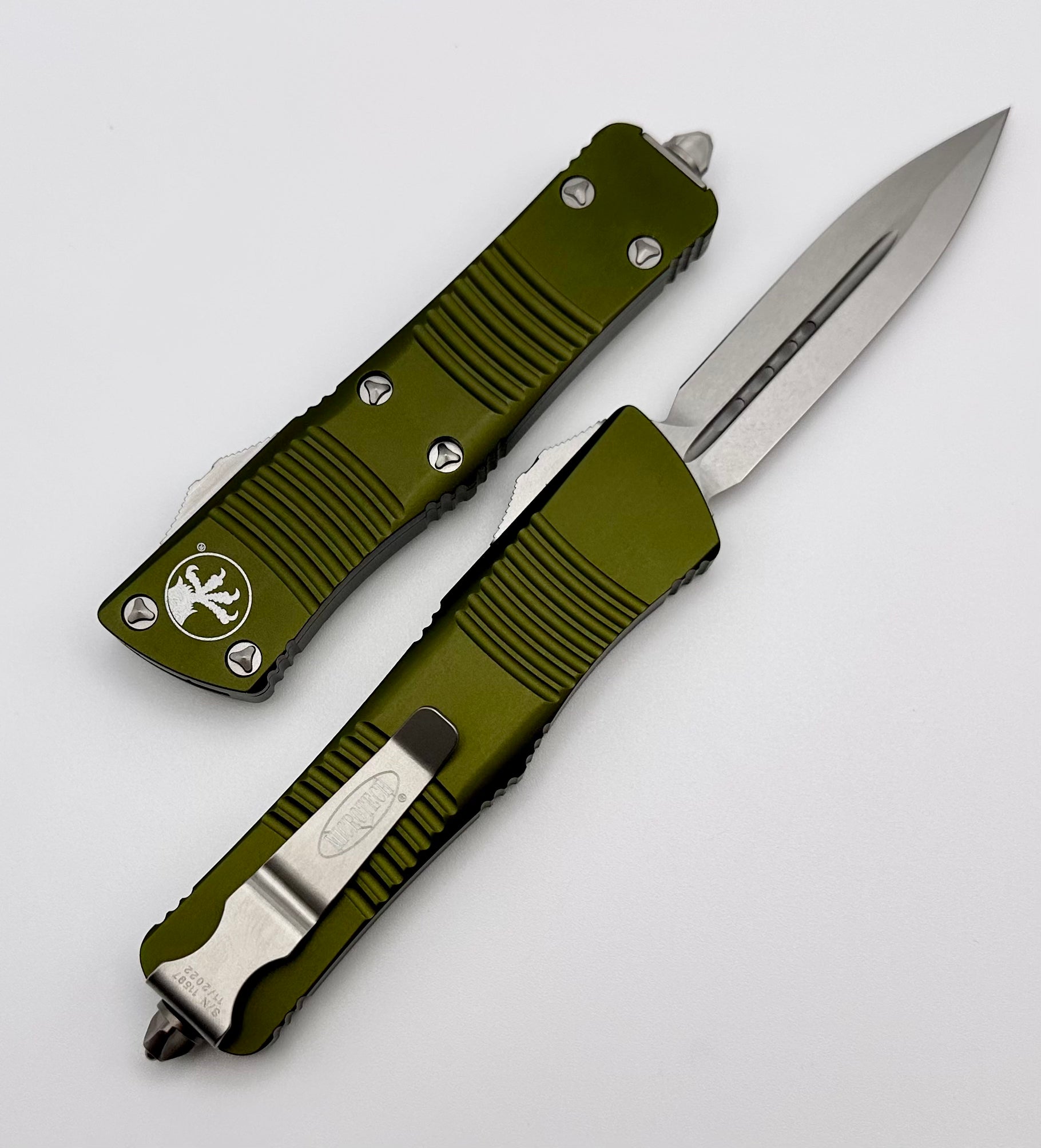 Microtech Troodon D/E Stonewash Standard & OD Green 138-10OD - Ultimate Precision OTF Knife