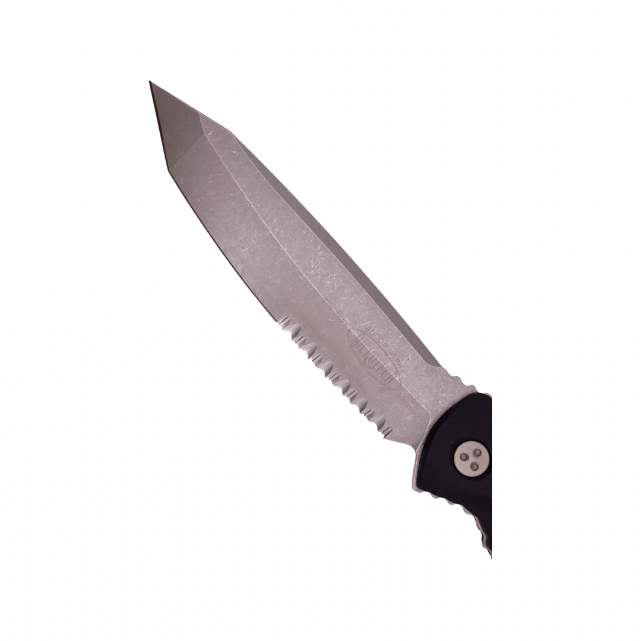 Microtech Socom Alpha Tanto Apocalyptic Tactical Knife - Premium Fixed Blade with Partial Serration