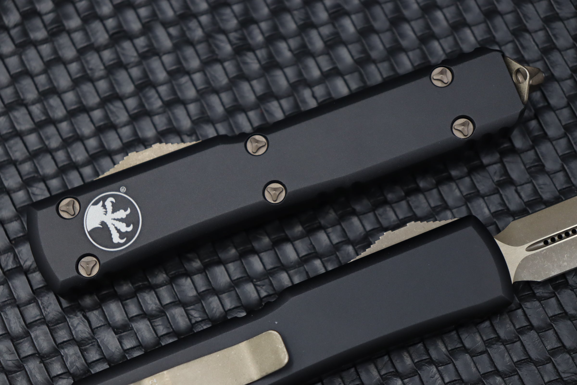 Premium Microtech Ultratech Spartan Knife - Bronzed Apocalyptic & Black Finish