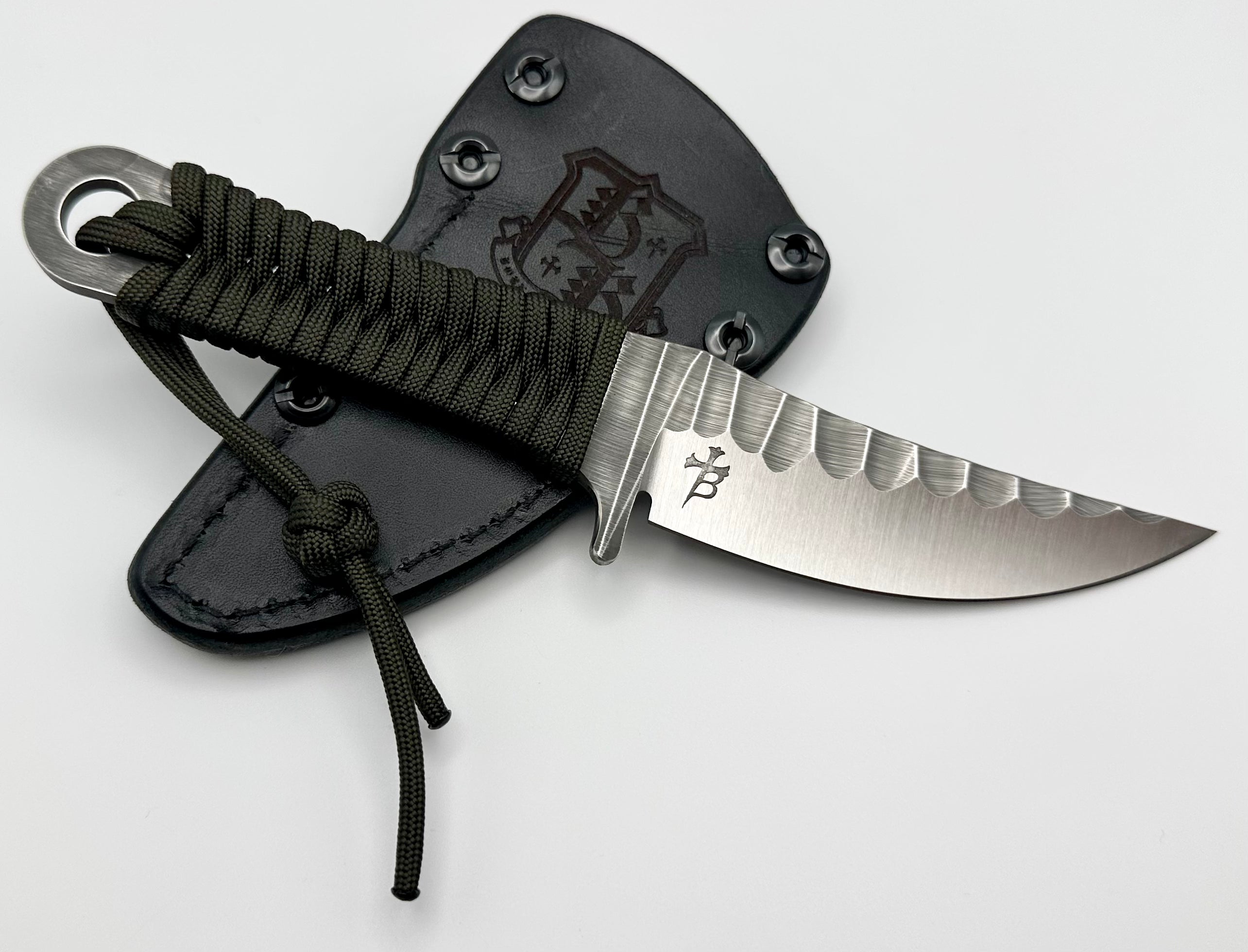 Premium Borka Blades SBK-L M390 Fixed Blade with Leather Sheath & Paracord Wrap