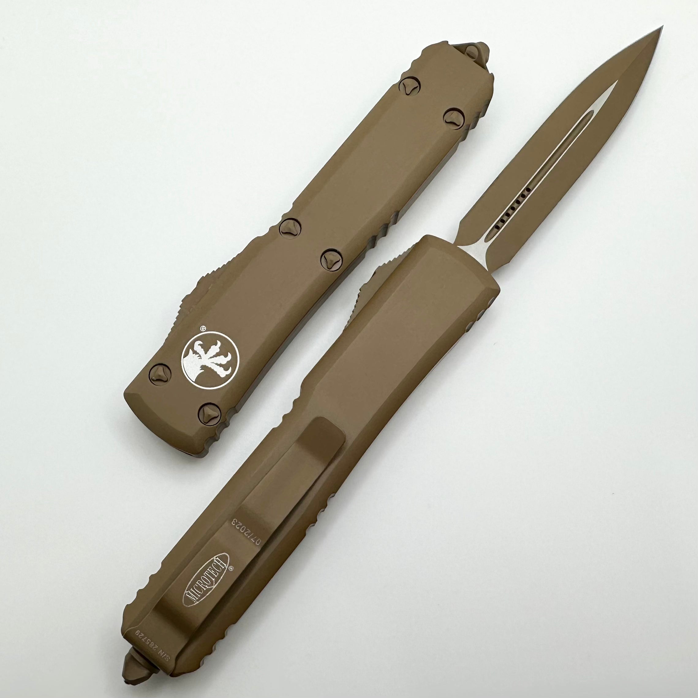 Microtech Ultratech Premium Cerakote Tan Double Edge Knife