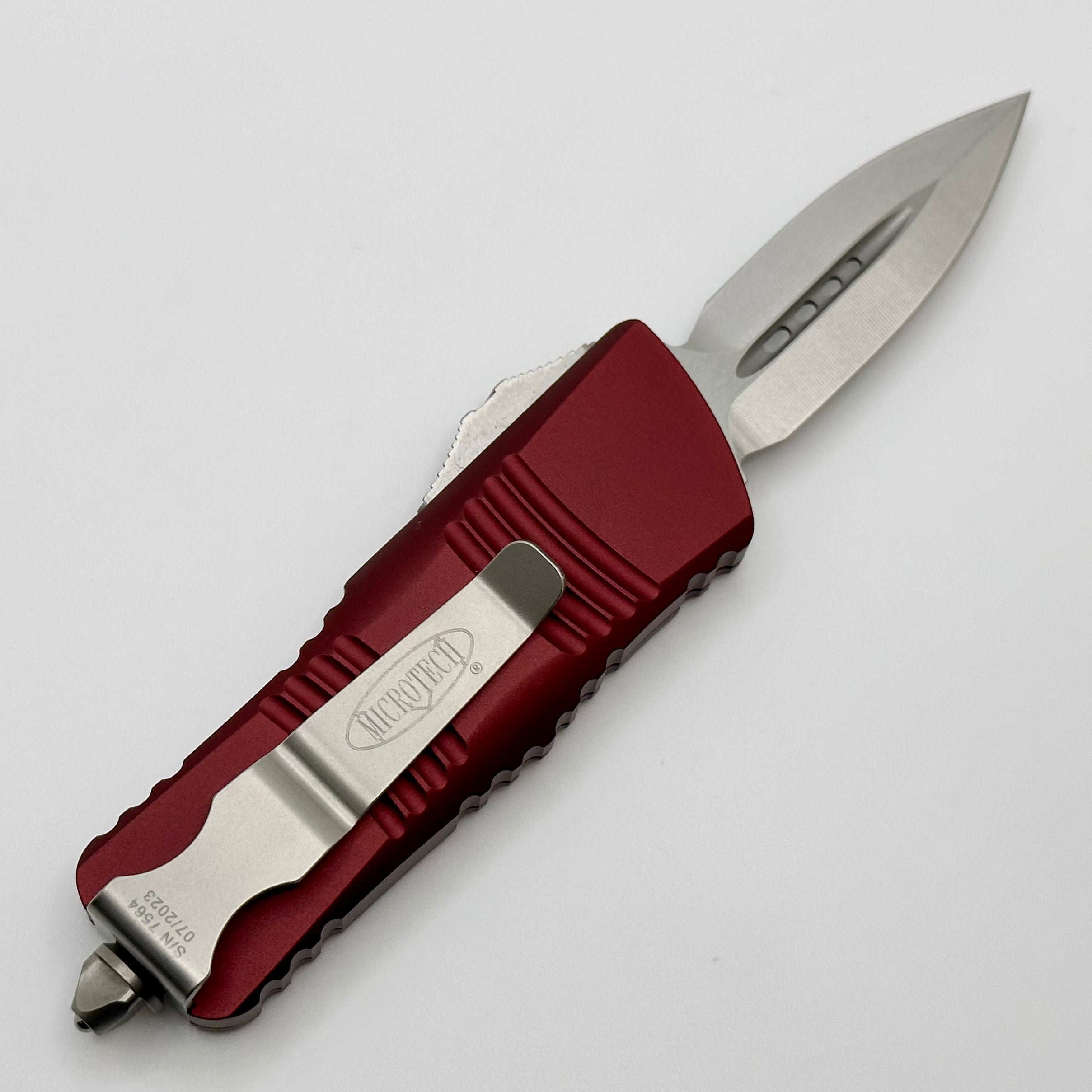 Premium Microtech Mini Troodon D/E Stonewash & Merlot – Ultimate Everyday Carry