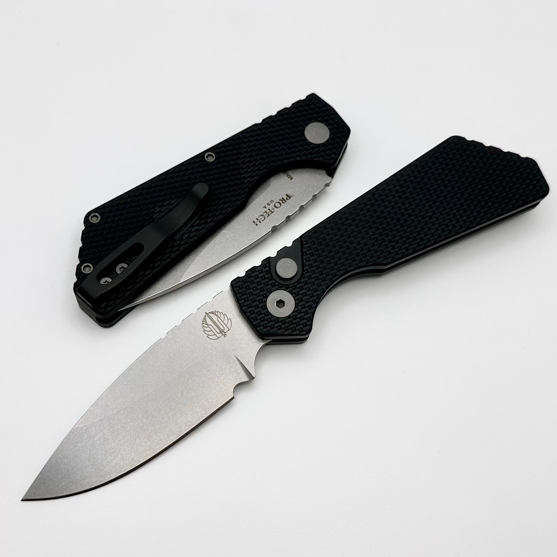 Ultimate Pro-Tech PT Plus EDC Knife - Black Textured Aluminum Handle with MagnaCut Blade