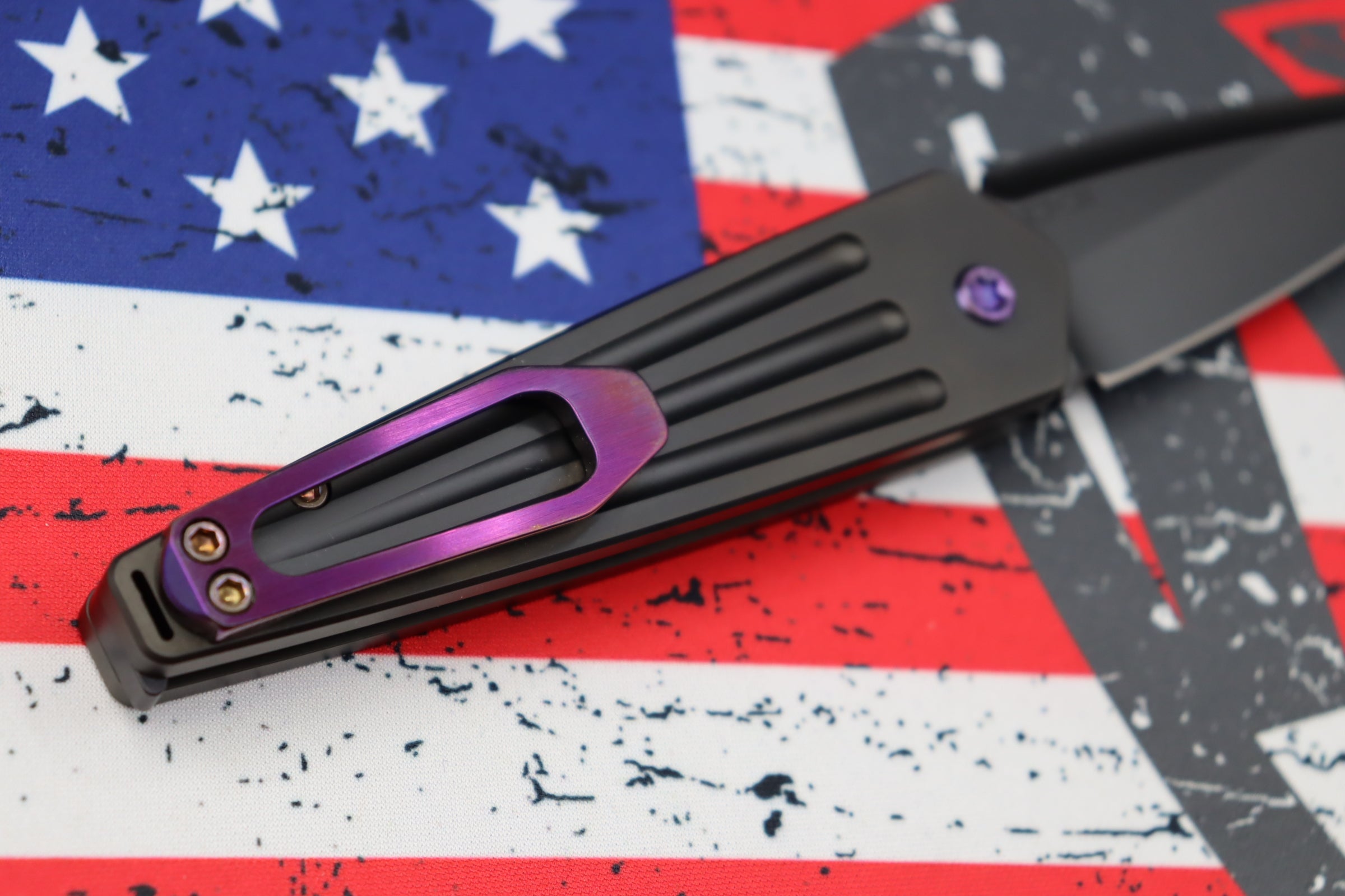 Medford Knife Nosferatu Auto PVD - Premium Tactical EDC with Violet Hardware & S45VN Blade