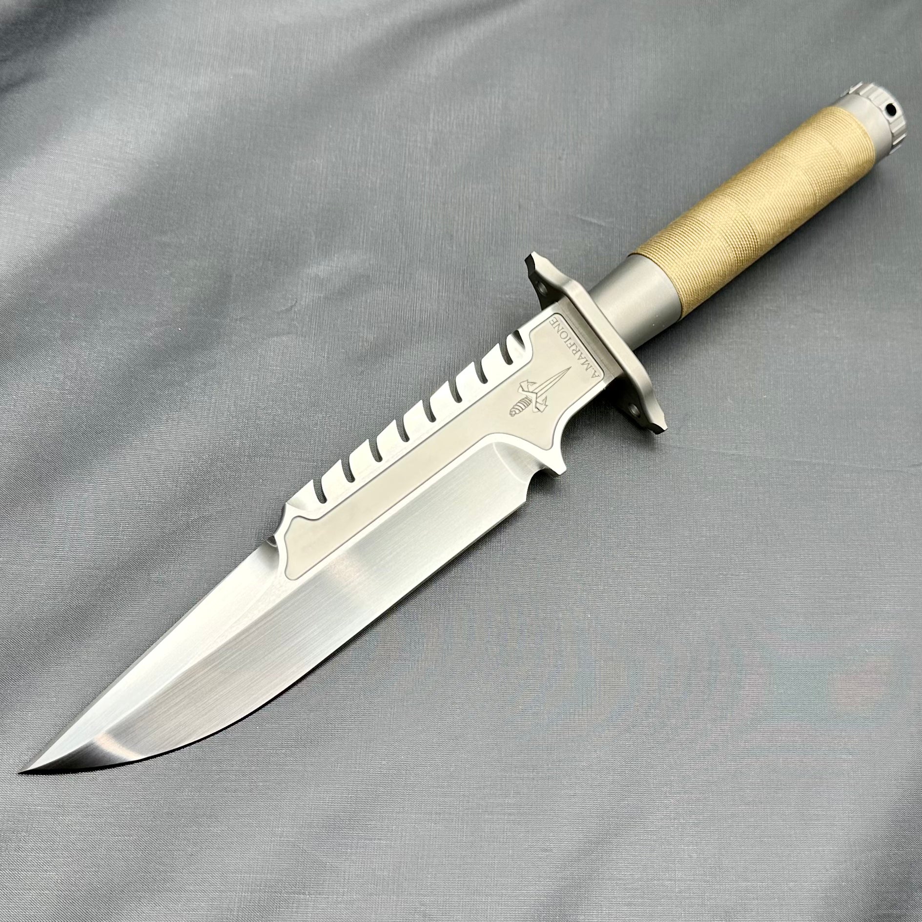 Marfione Custom Knives Interceptor Fixed Blade - Premium M390 Steel with Tan Wrap