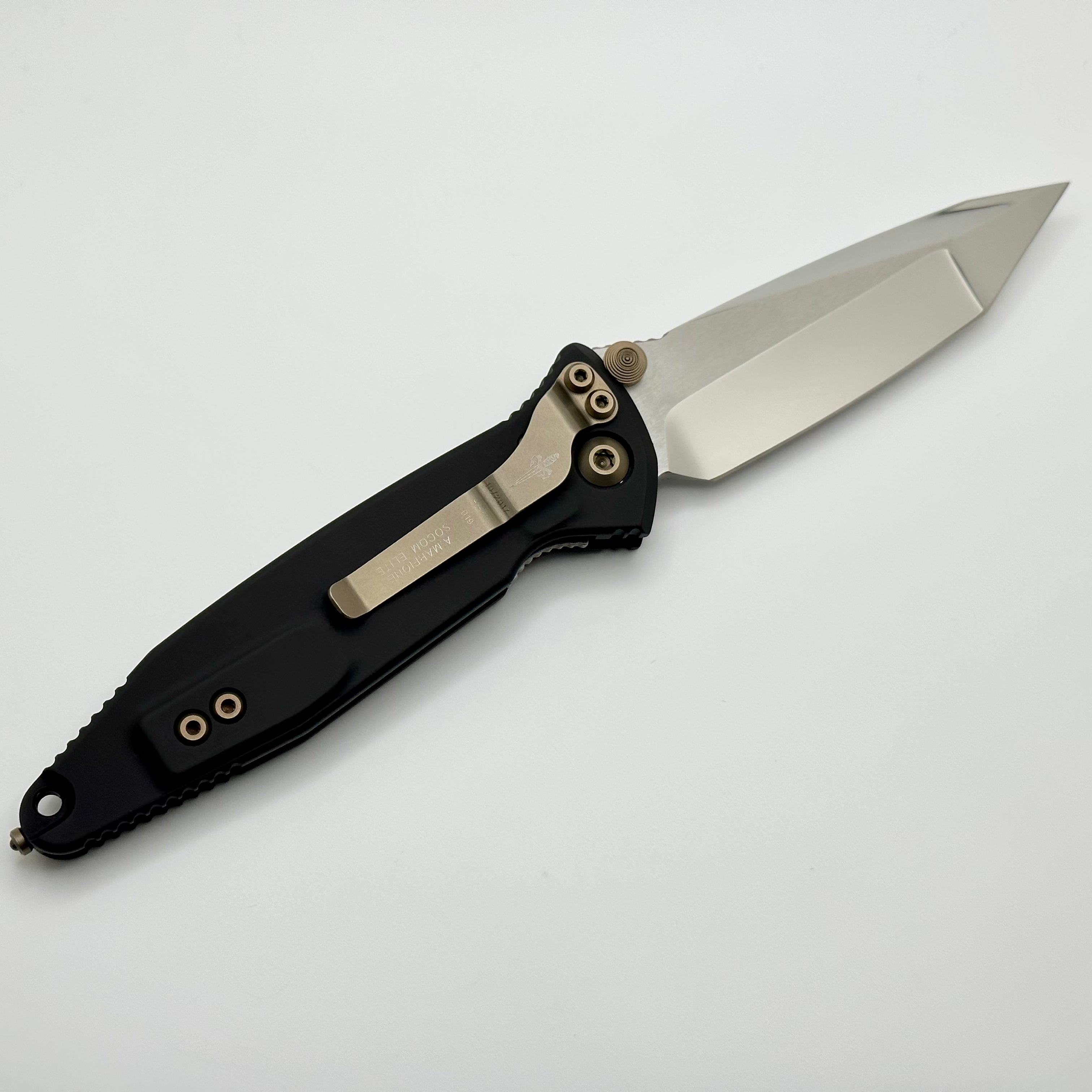 Premium Marfione Custom Socom Elite M/A Tanto Knife - Mirror Polished with Stingray Inlay & Bronze Hardware (Pre-Owned)