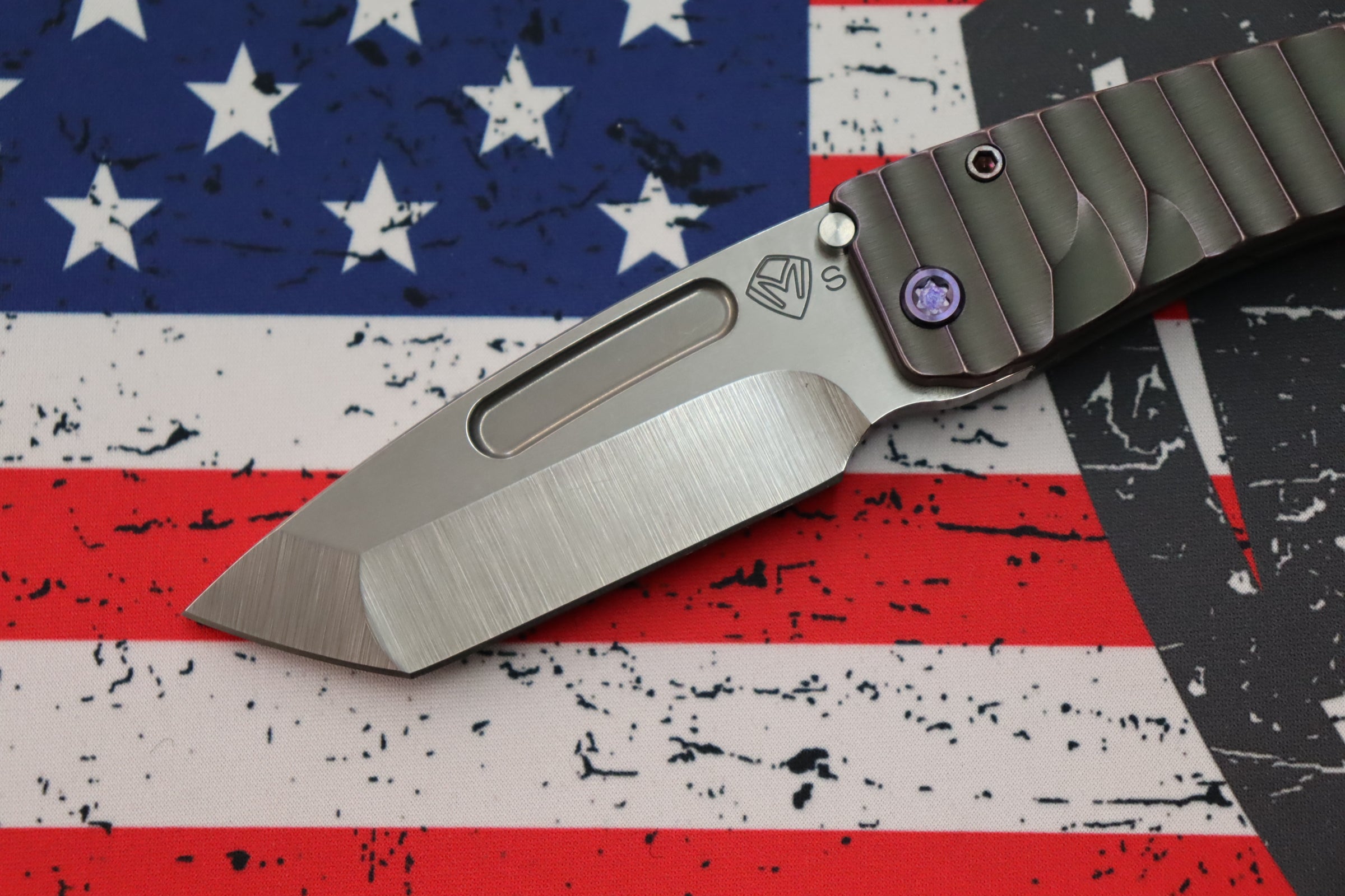 Medford Midi Marauder Tanto: Premium EDC Knife with Violet Gator Belly Handles