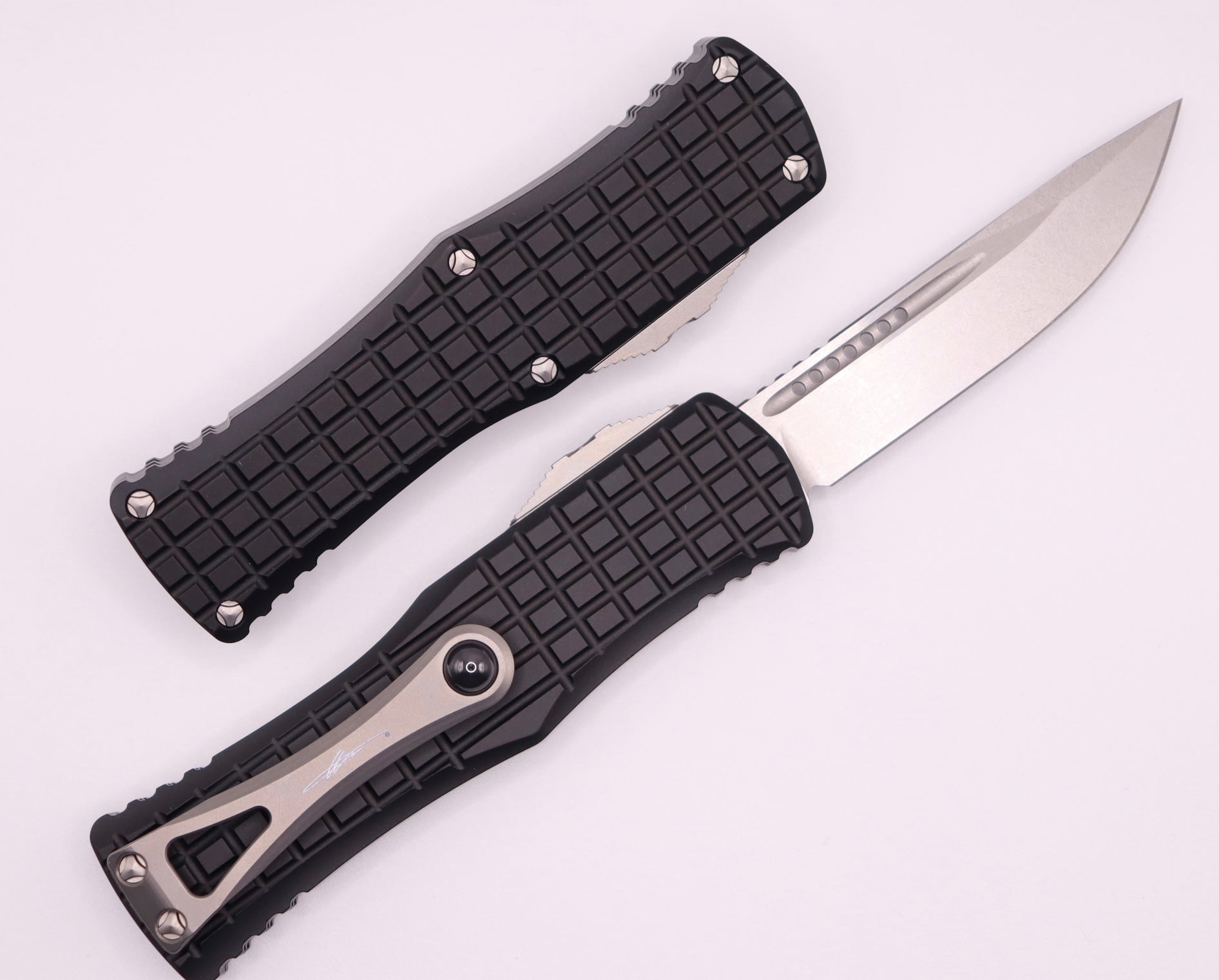 Microtech Hera Frag Single Edge Stonewash Standard 703-10FRS - Premium Tactical Knife