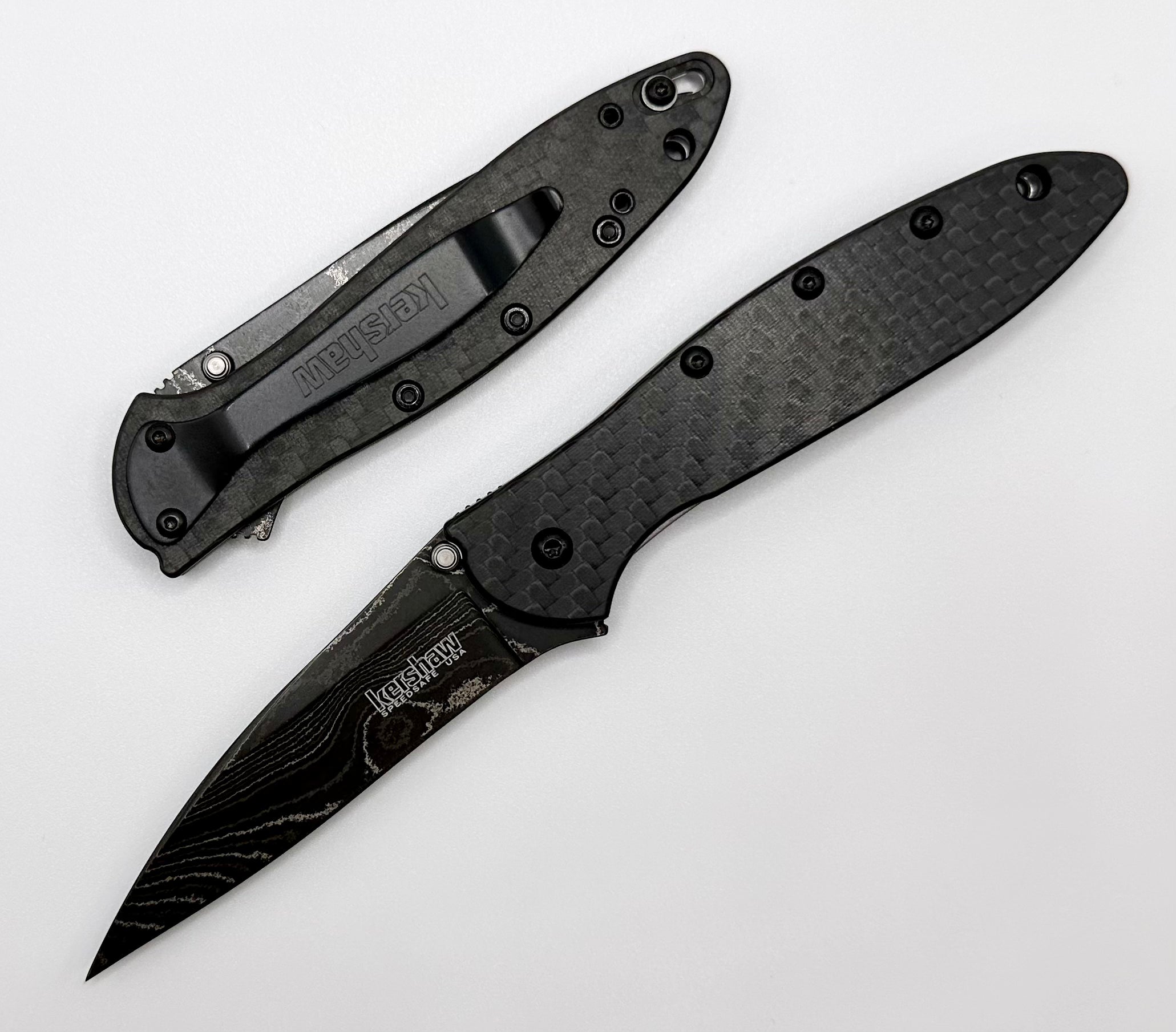 Kershaw Leek Carbon Fiber & Damascus 1660CFDAM - Premium EDC Pocketknife